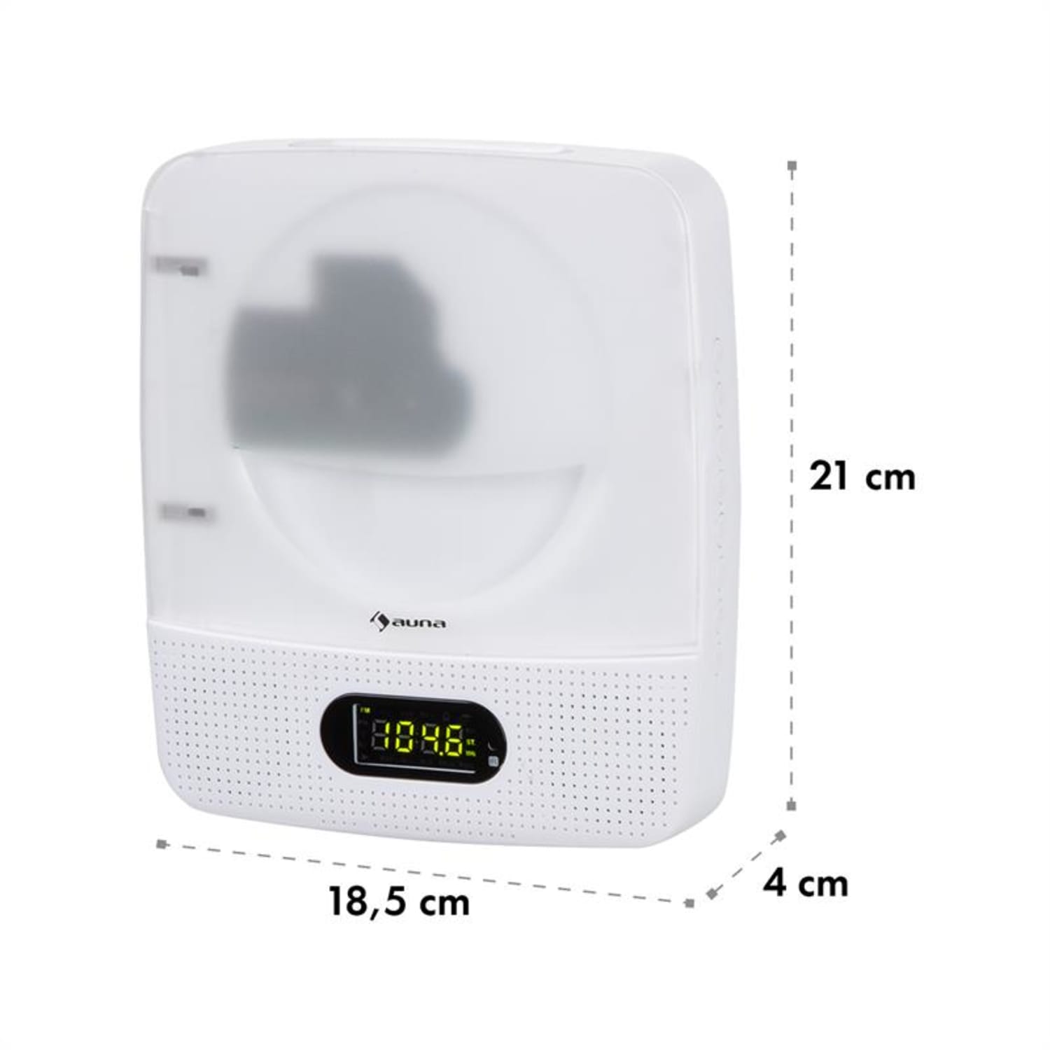 Vertiplay, CD přehrávač, bluetooth, noční světlo, FM rádio, AUX, digitální hodiny, bílý Bílá