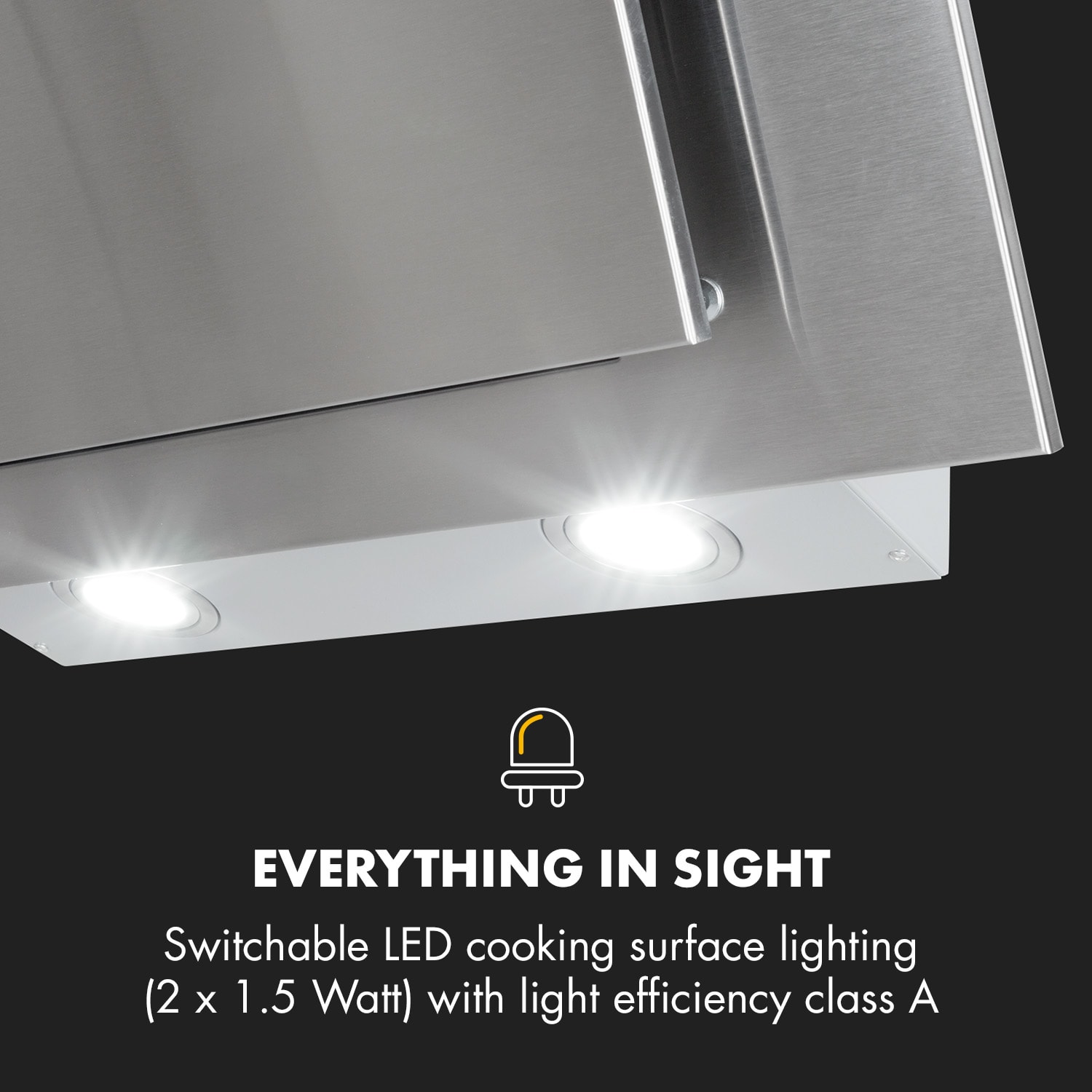 Athena, okap kuchenny, 60 cm, 350 m³/h, wyciąg, LED, stal nierdzewna