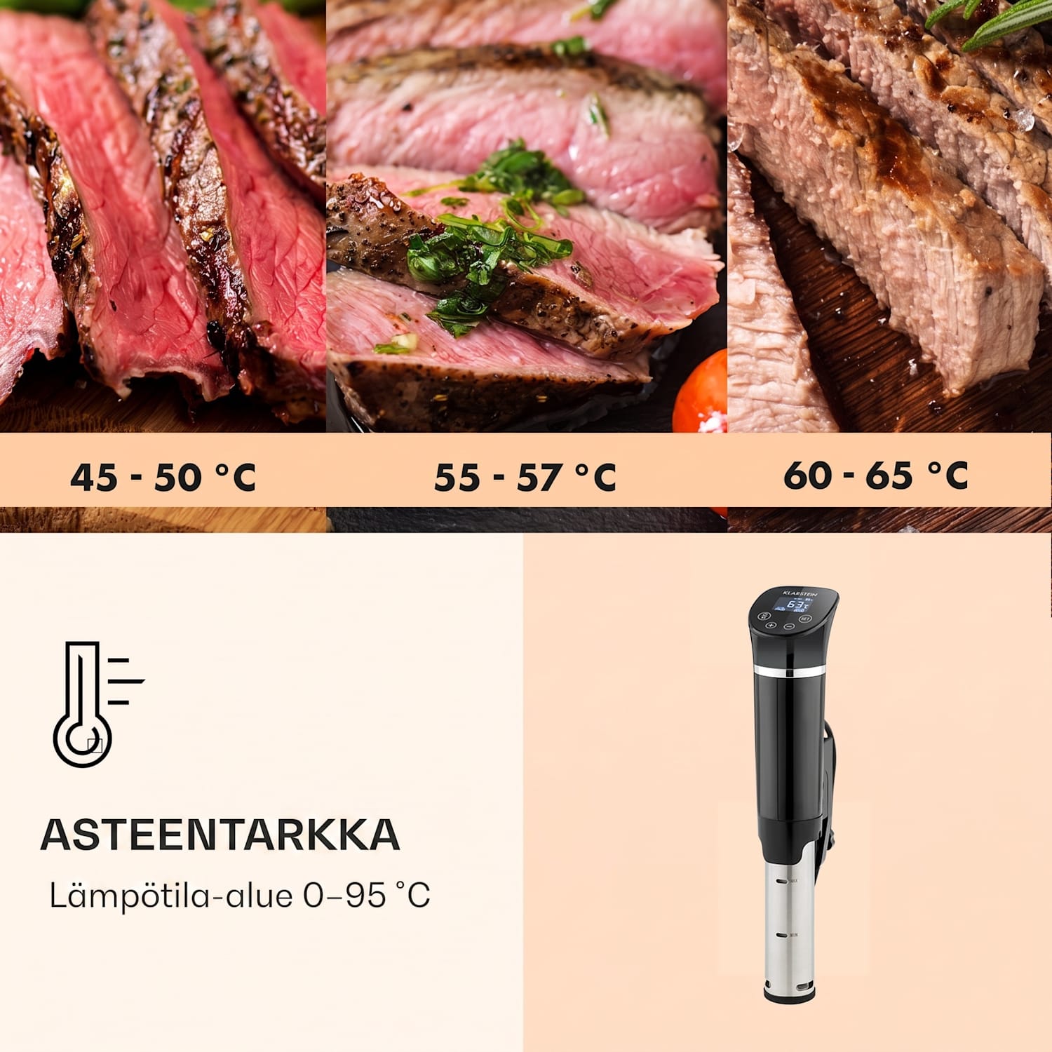Quickstick Flex 1300 W 3D-kierto 0-95 °C IPX7 ajastin musta Musta