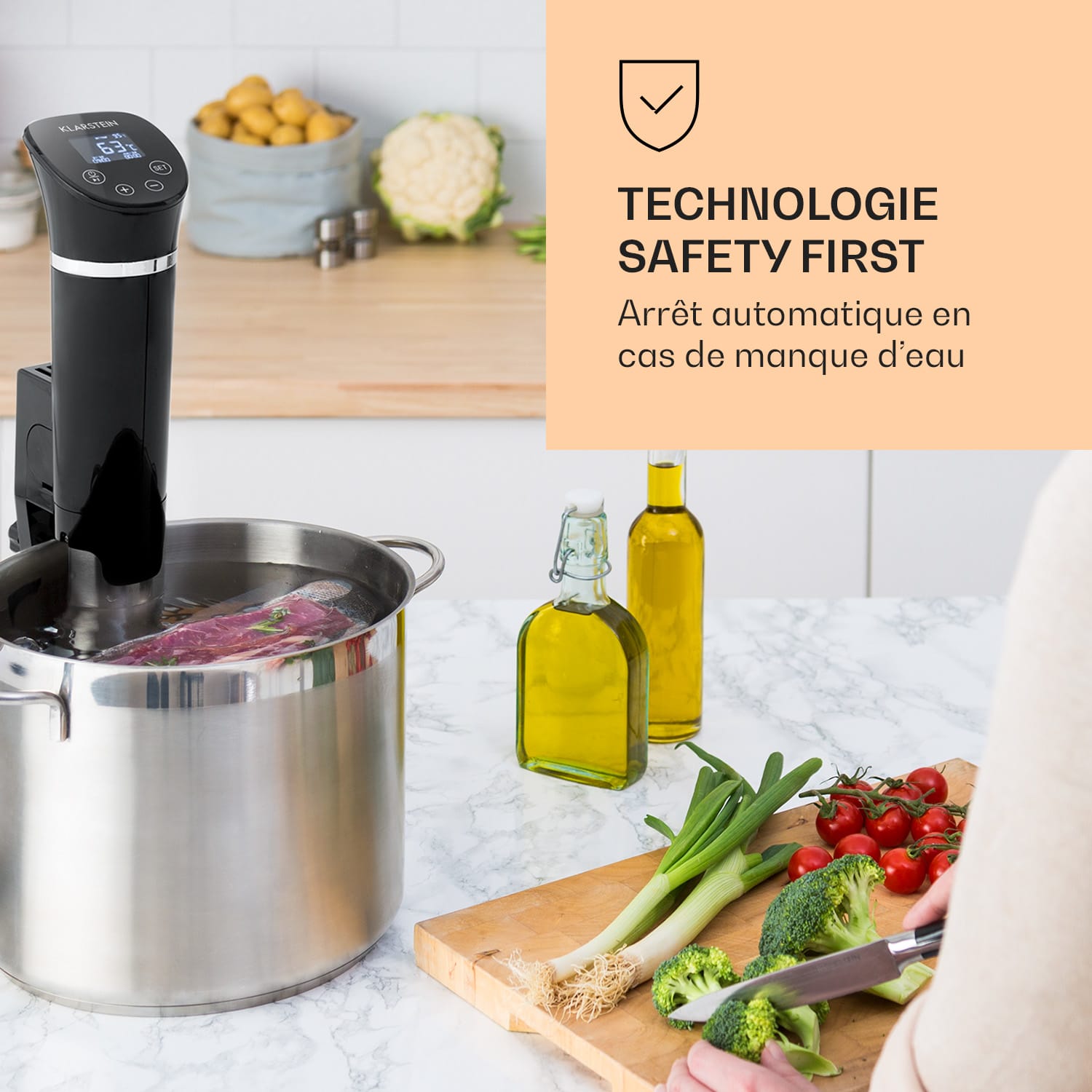 Quickstick Flex 1300W 3D Circulation 0-95 °C IPX7 Timer noir Noir