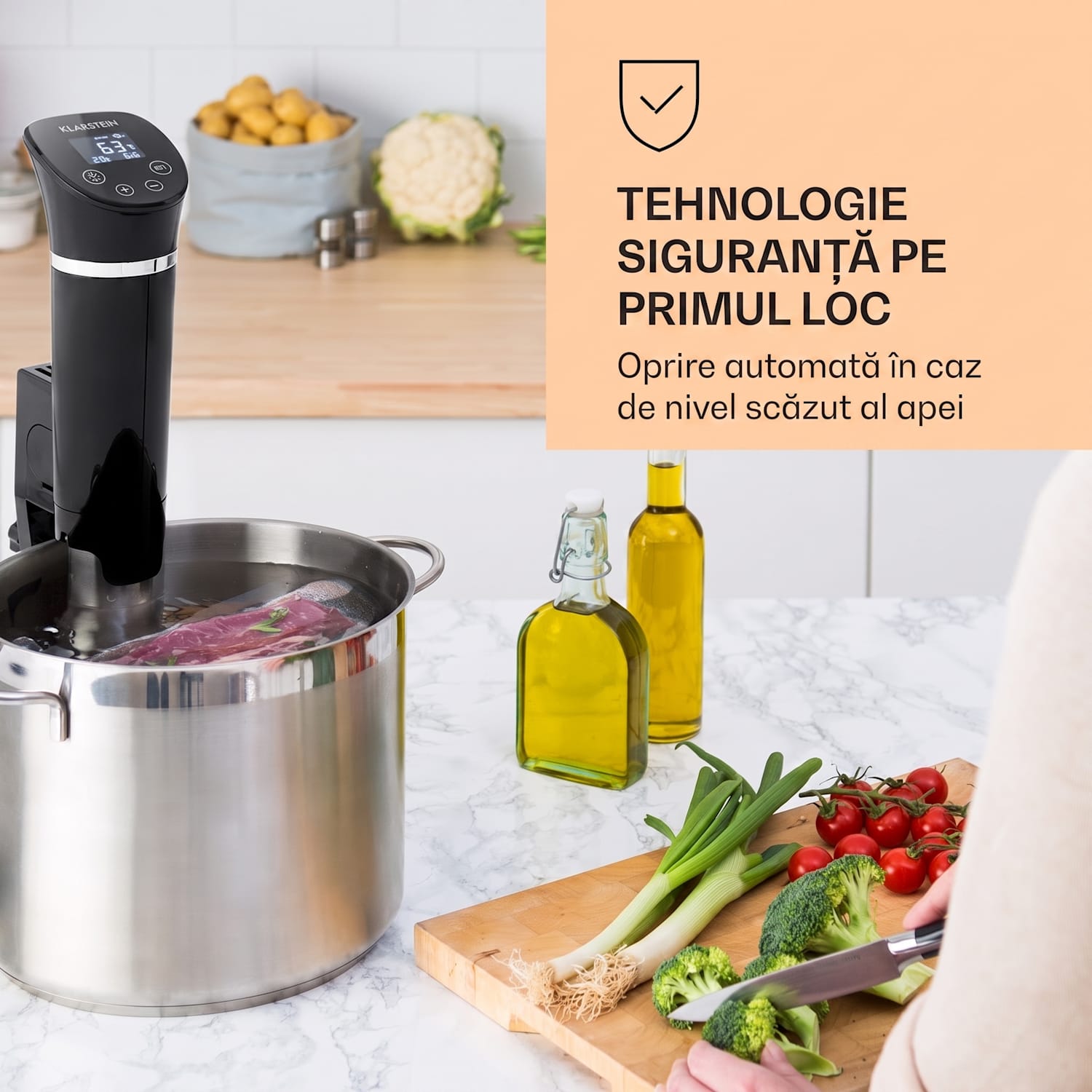 Quickstick Flex, Sous-Vide, 1300 W, 3D circulator, IPX7, timer, 0 - 95 °C, negru Negru