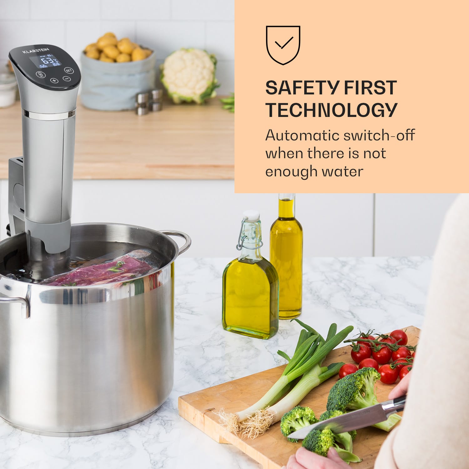 Quickstick Flex, Sous-Vide, 1300 W, 3D circulator, IPX7, timer, 0 - 95 °C, argintiu 