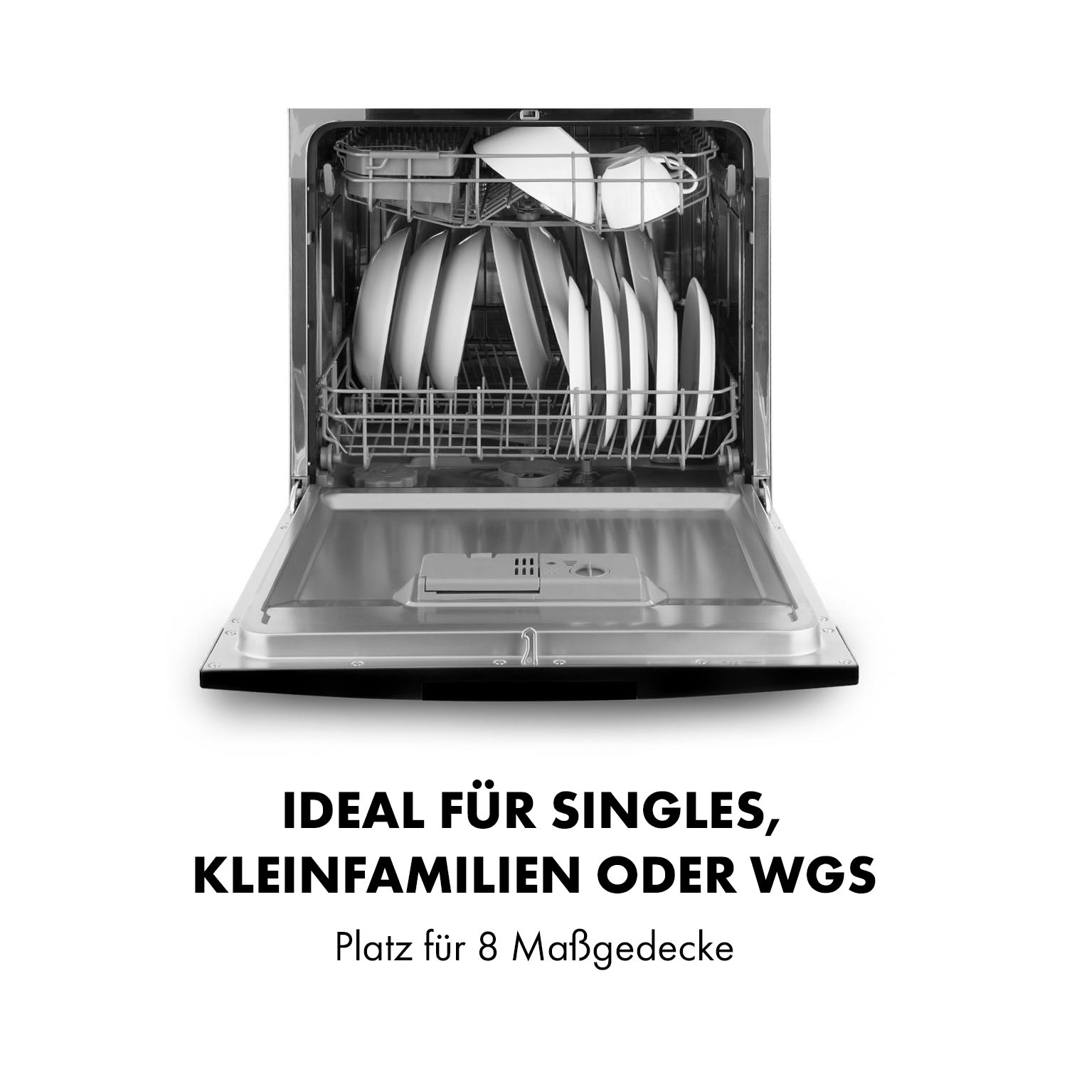 Amazonia 8 Neo Tischgeschirrspüler 8 Programme LED-Display Schwarz