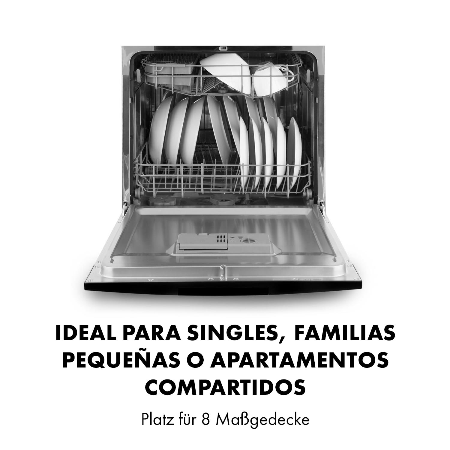 Amazonia 8 Neo Lavavajillas 8 programas Pantalla led Negro