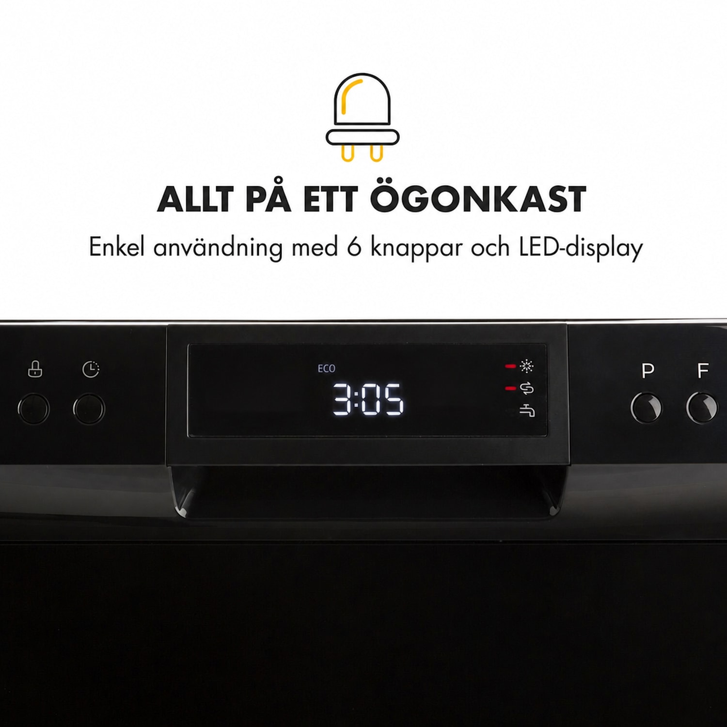 Amazonia 8 Neo Diskmaskin 8 program LED-display Svart