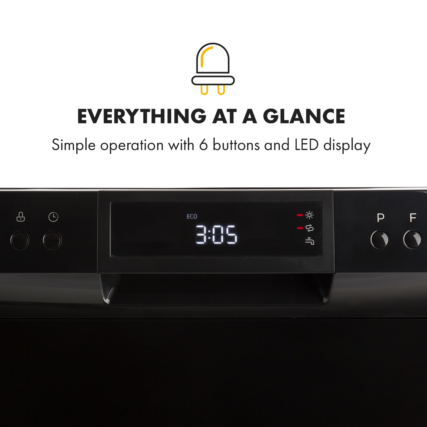 Amazonia 8 Neo Lavavajillas 8 programas Pantalla led Negro