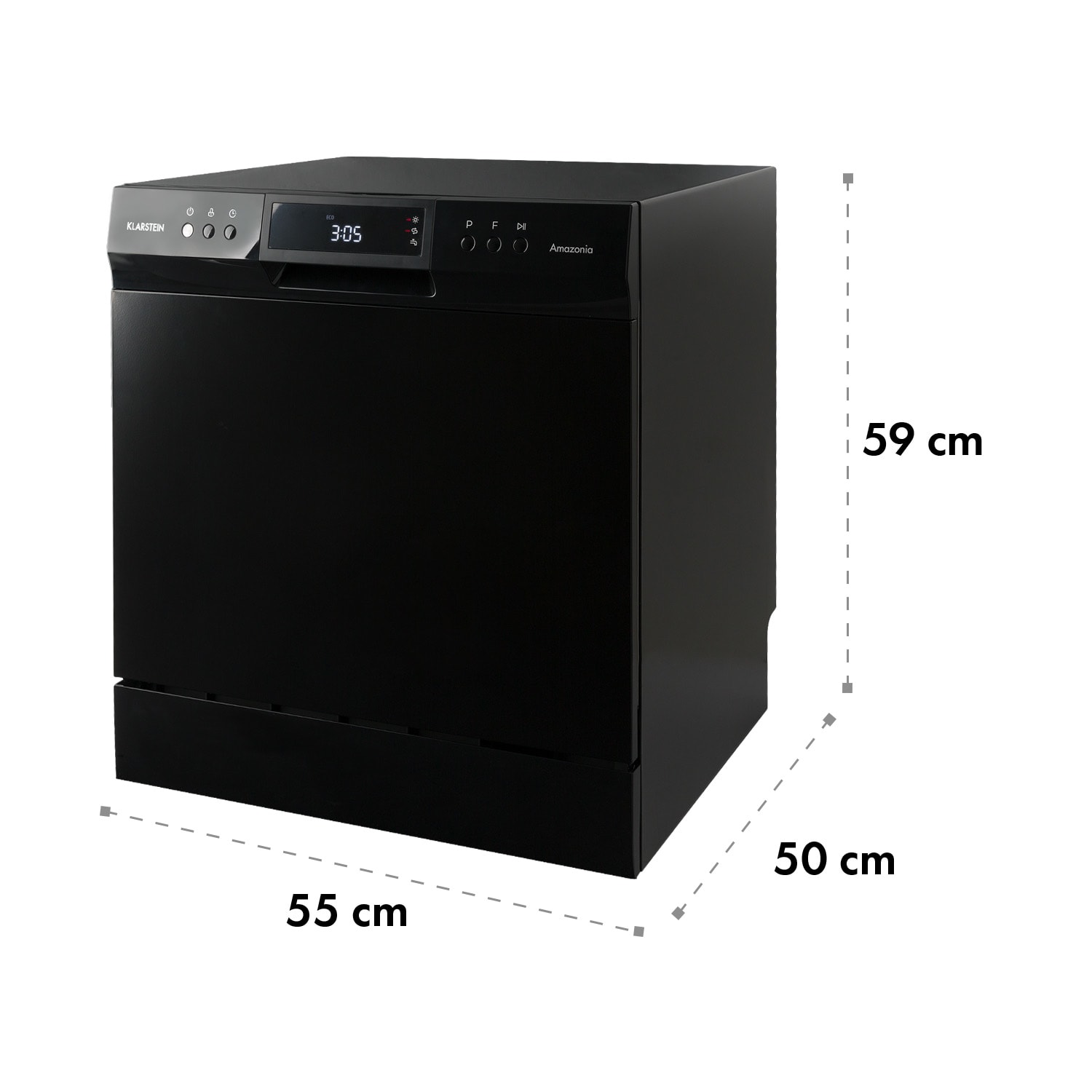 Amazonia 8 Neo, mașină de spălat vase, LED display, neagră Negru