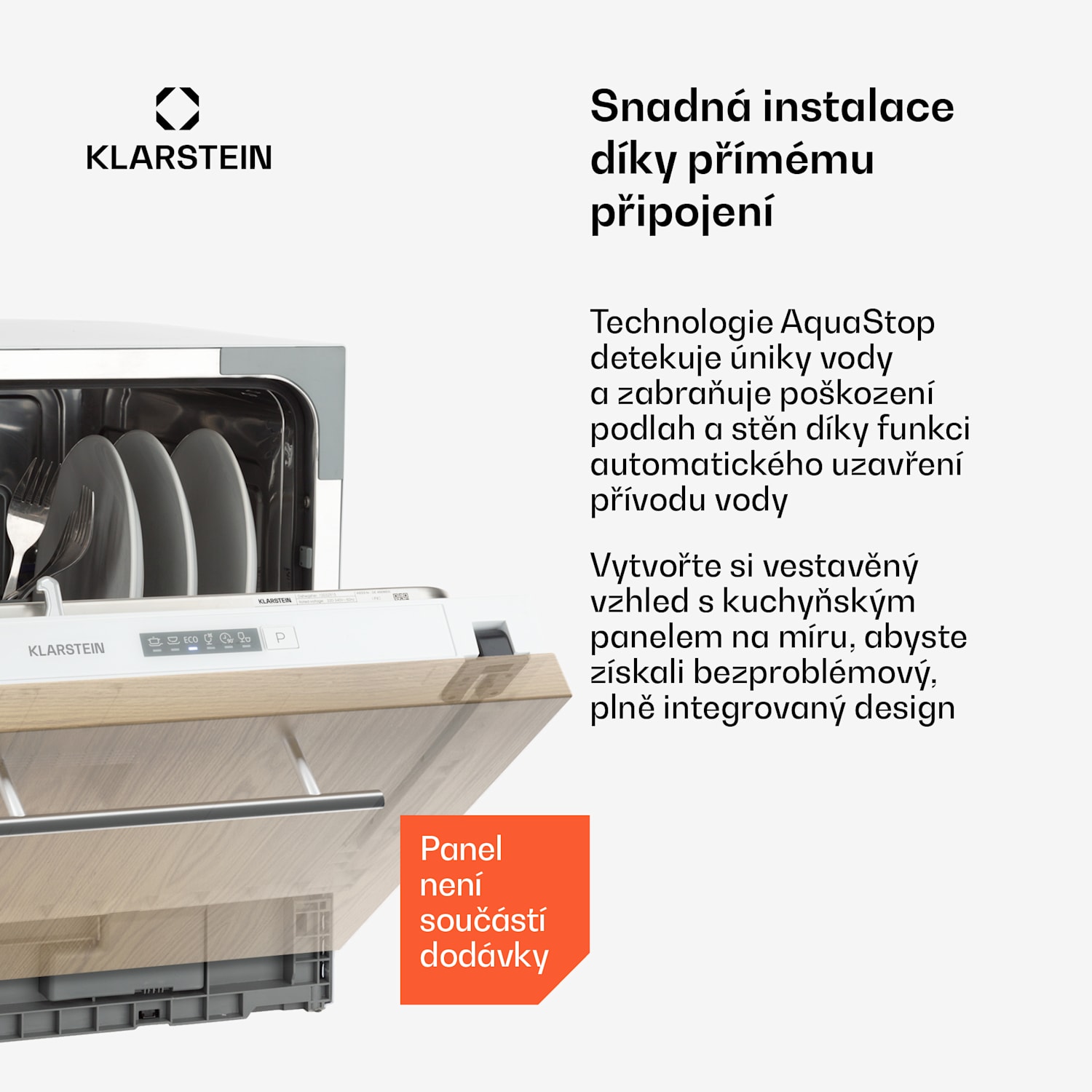 Amazonia 6 Secret, myčka nádobí, vestavná, 6 programů, bílá 