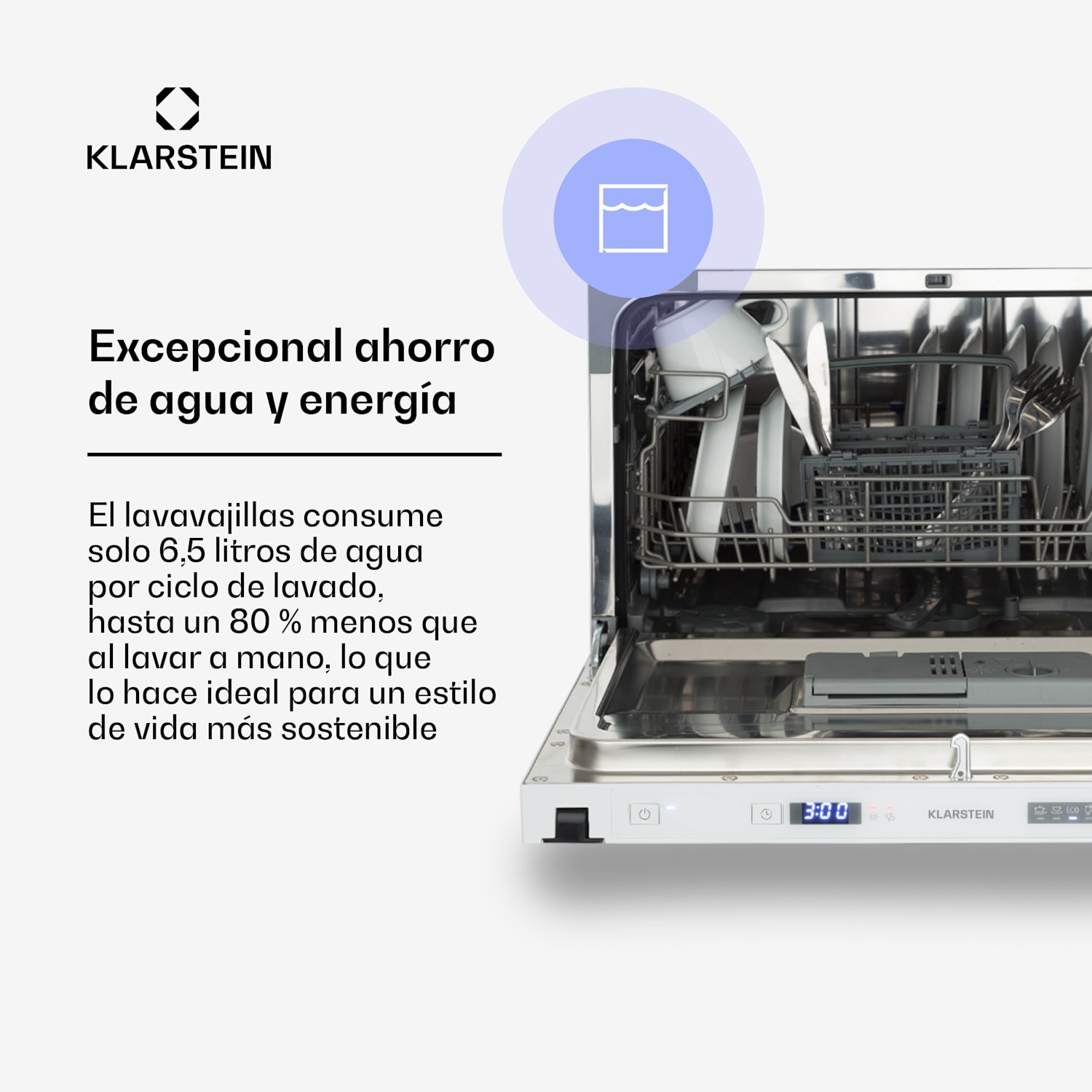 Amazonia 6 Secret Lavavajillas empotrable 6 programas Blanco 