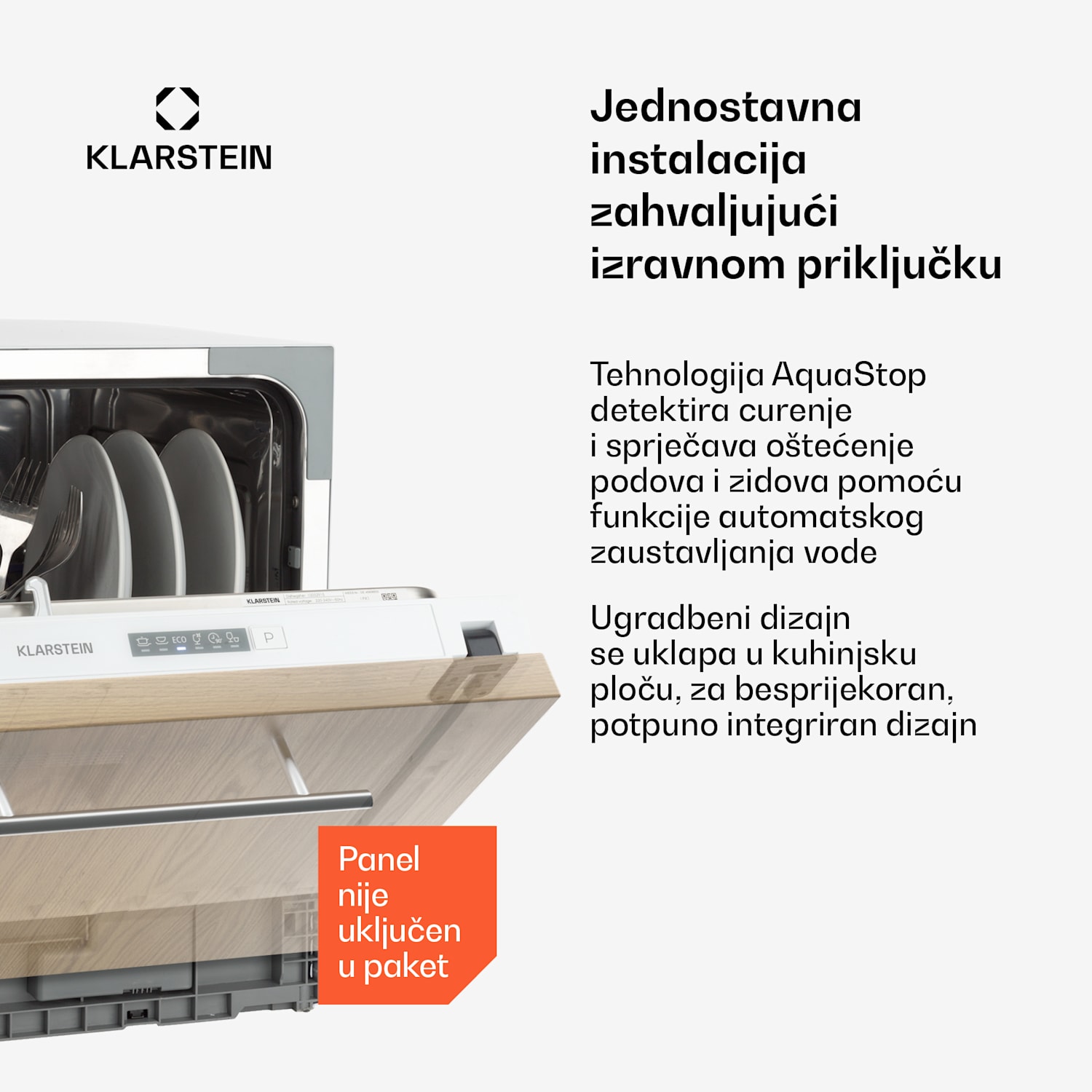 Amazonia 6 Secret, ugradbena perilica posuđa, 6 programa, bijela 