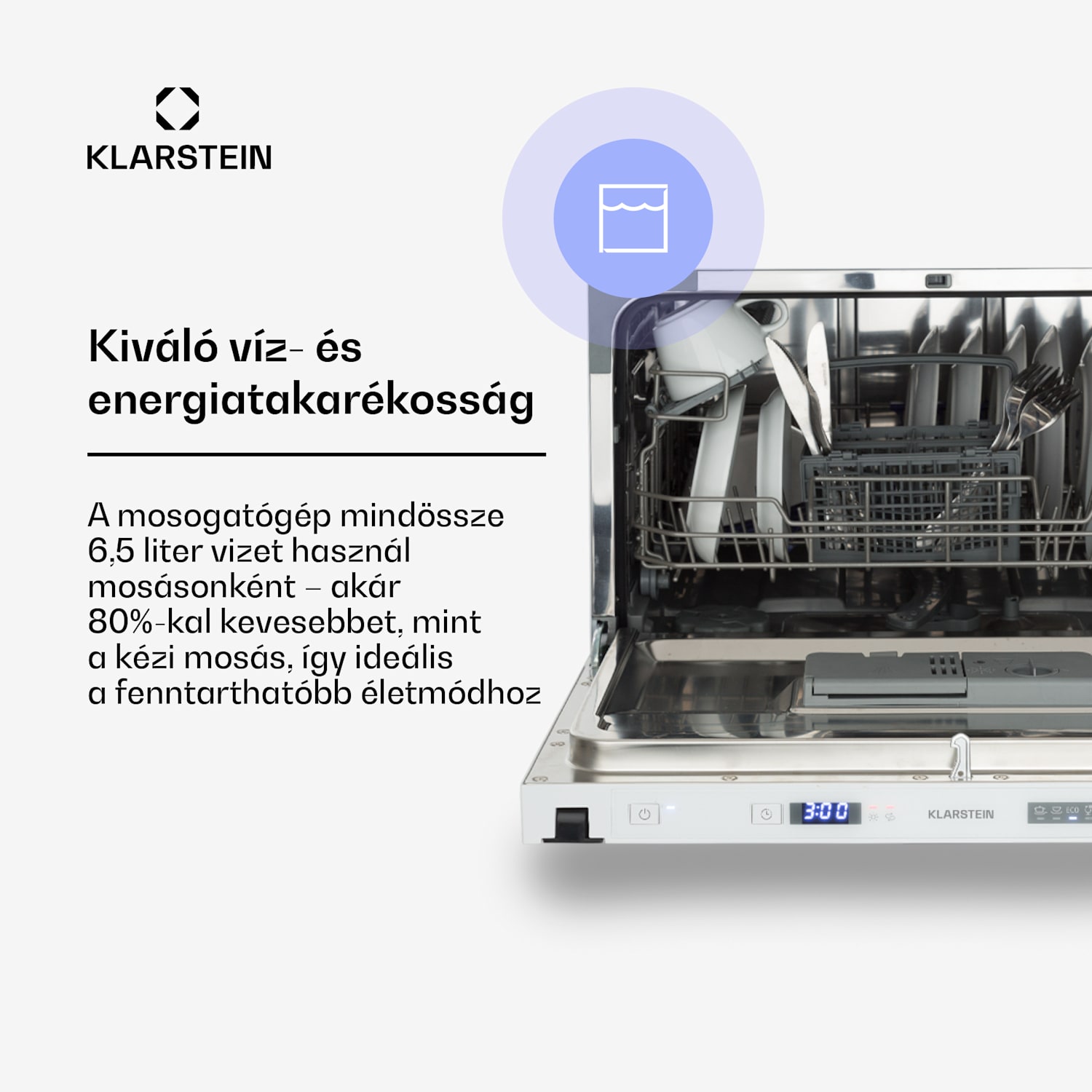 Amazonia 6 Secret, beépített mosogatógép, 6 program, fehér 