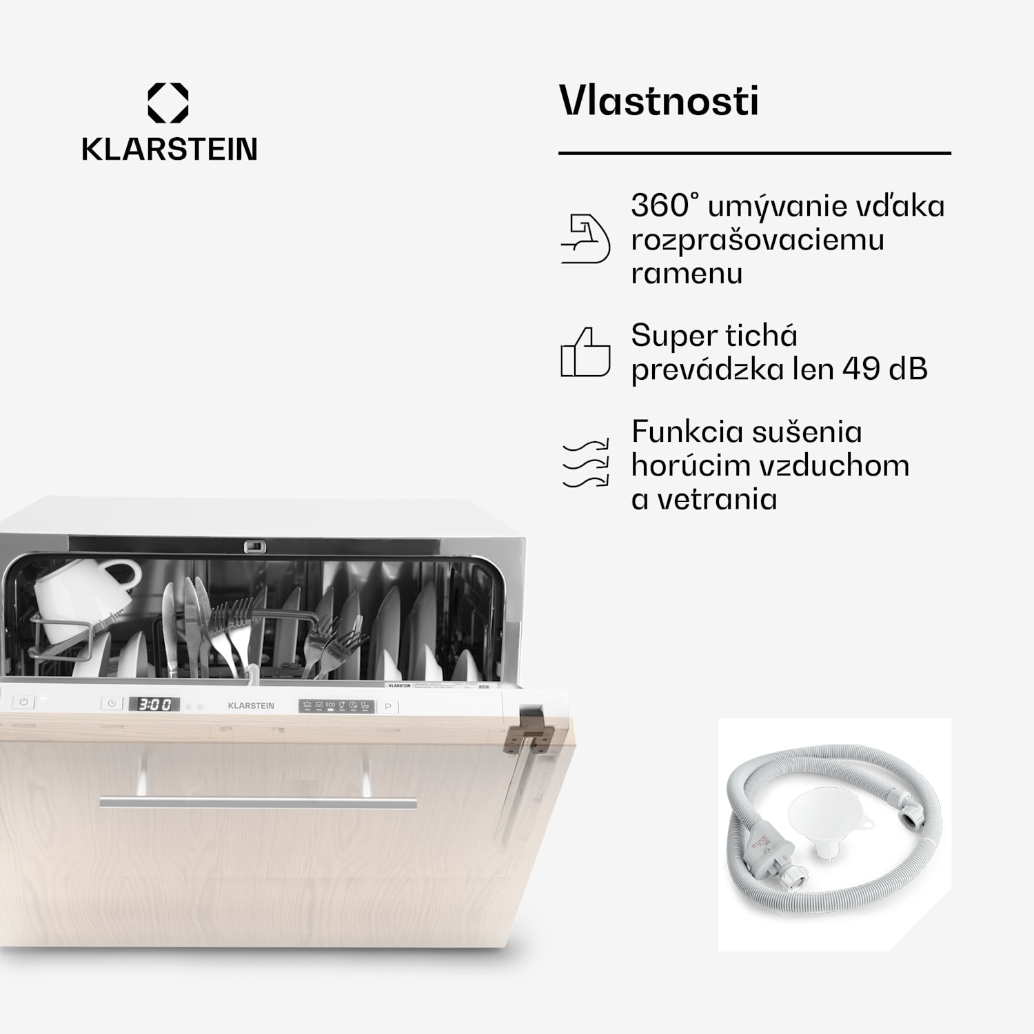 Amazonia 6 Secret, vstavaná umývačka riadu, 6 programov, biela 