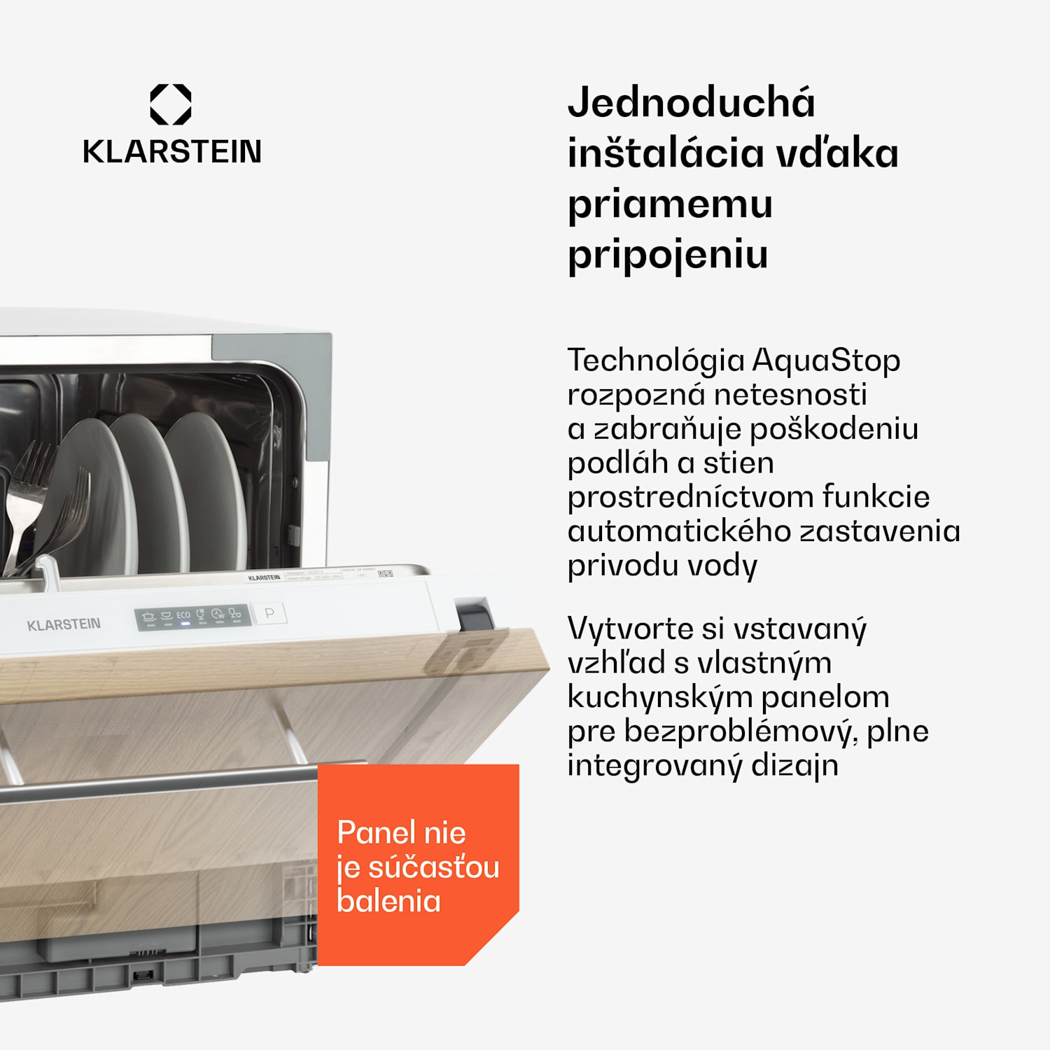 Amazonia 6 Secret, vstavaná umývačka riadu, 6 programov, biela 