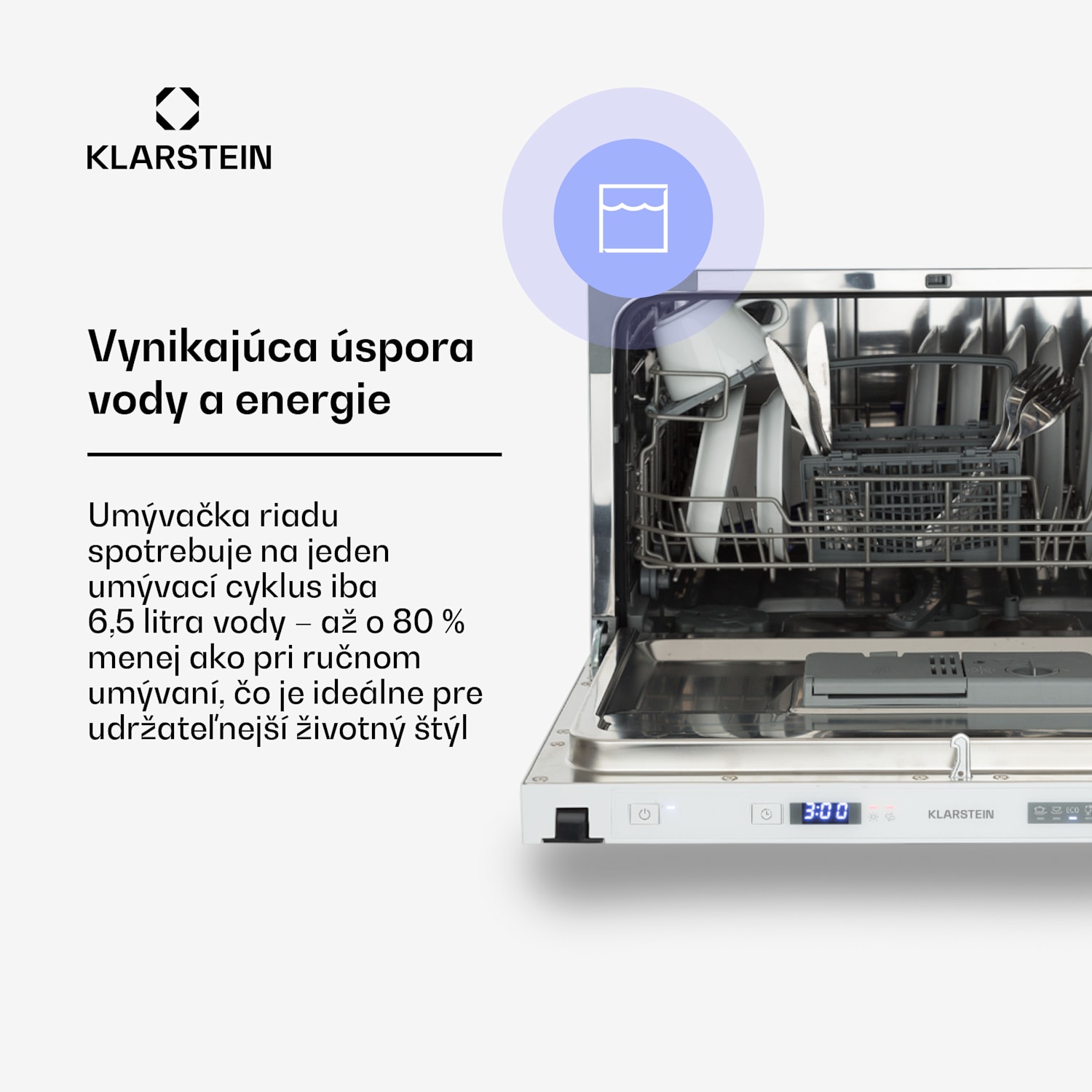 Amazonia 6 Secret, vstavaná umývačka riadu, 6 programov, biela 