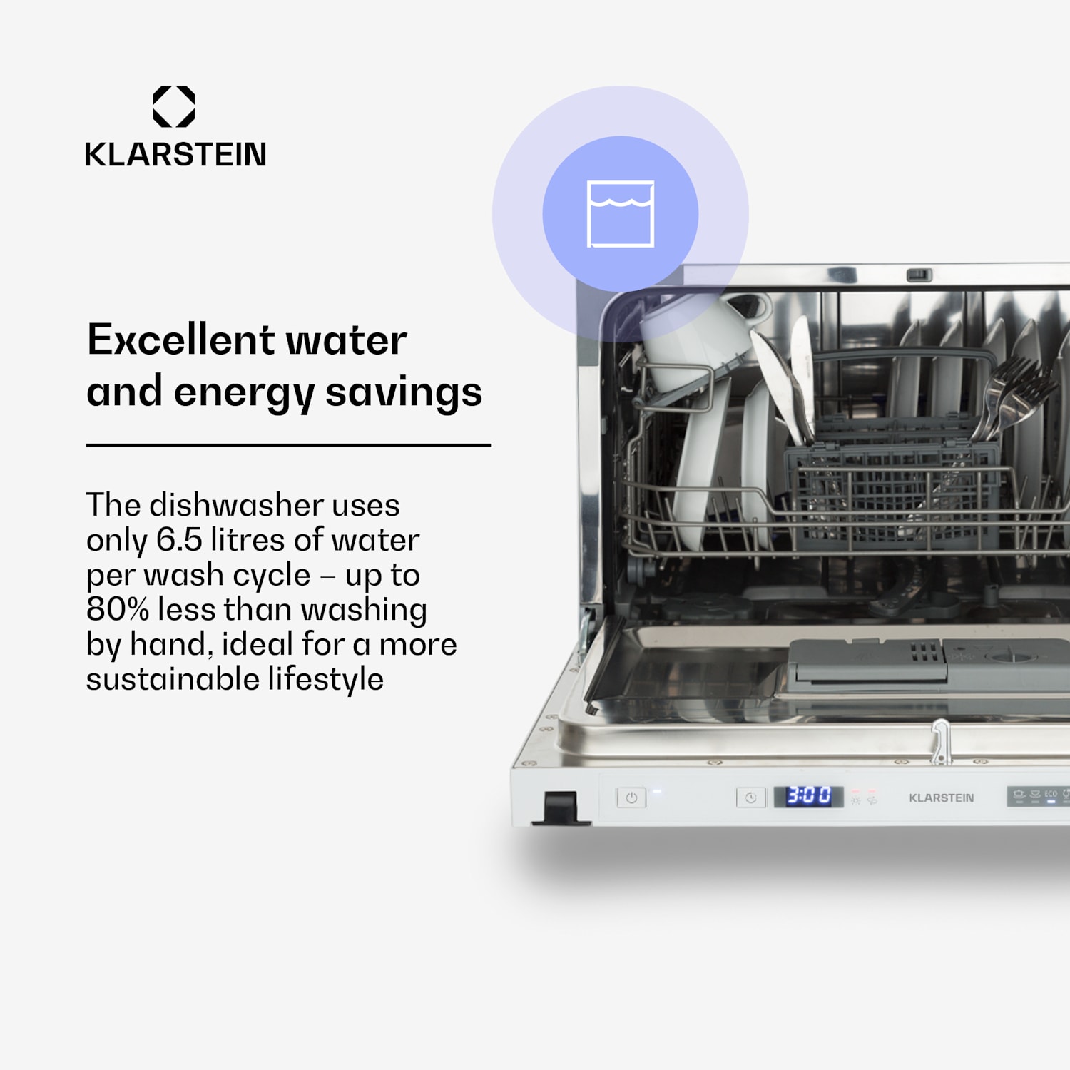 Máquina de lavar loiça Amazonia 6 Secret Para Encastrar 6 Programas Branca 