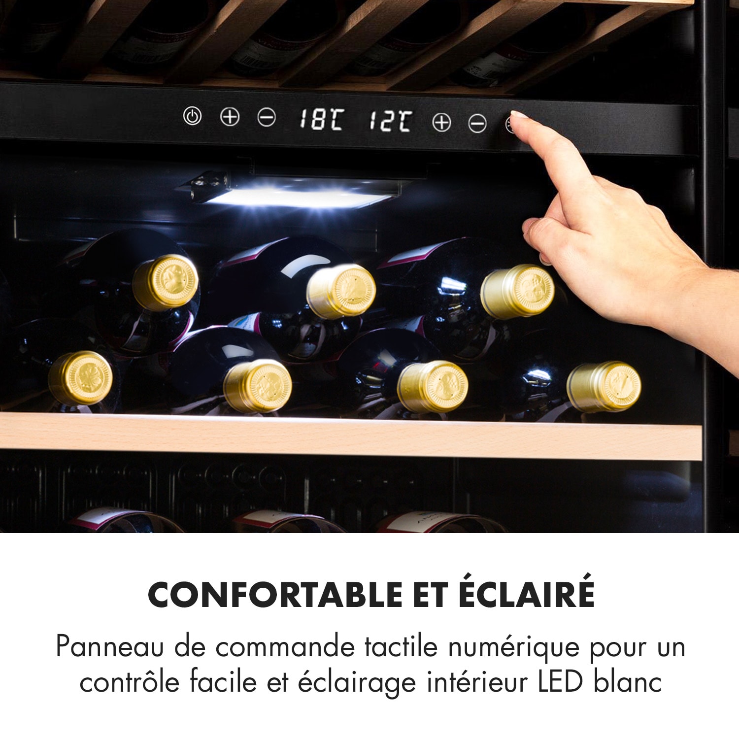 Barossa 102 Duo Cave à vin 102 bouteilles 226 litres 2 zones contrôle tactile 2 zones de conservation | 102 bouteilles