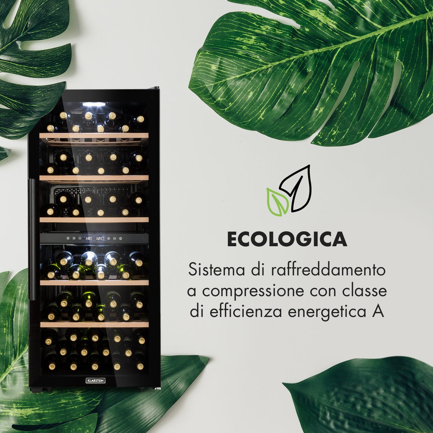 Barossa 102 Duo - Frigorifero per vini, 102 bottiglie, 226 litri, 2 zone, controllo touch 