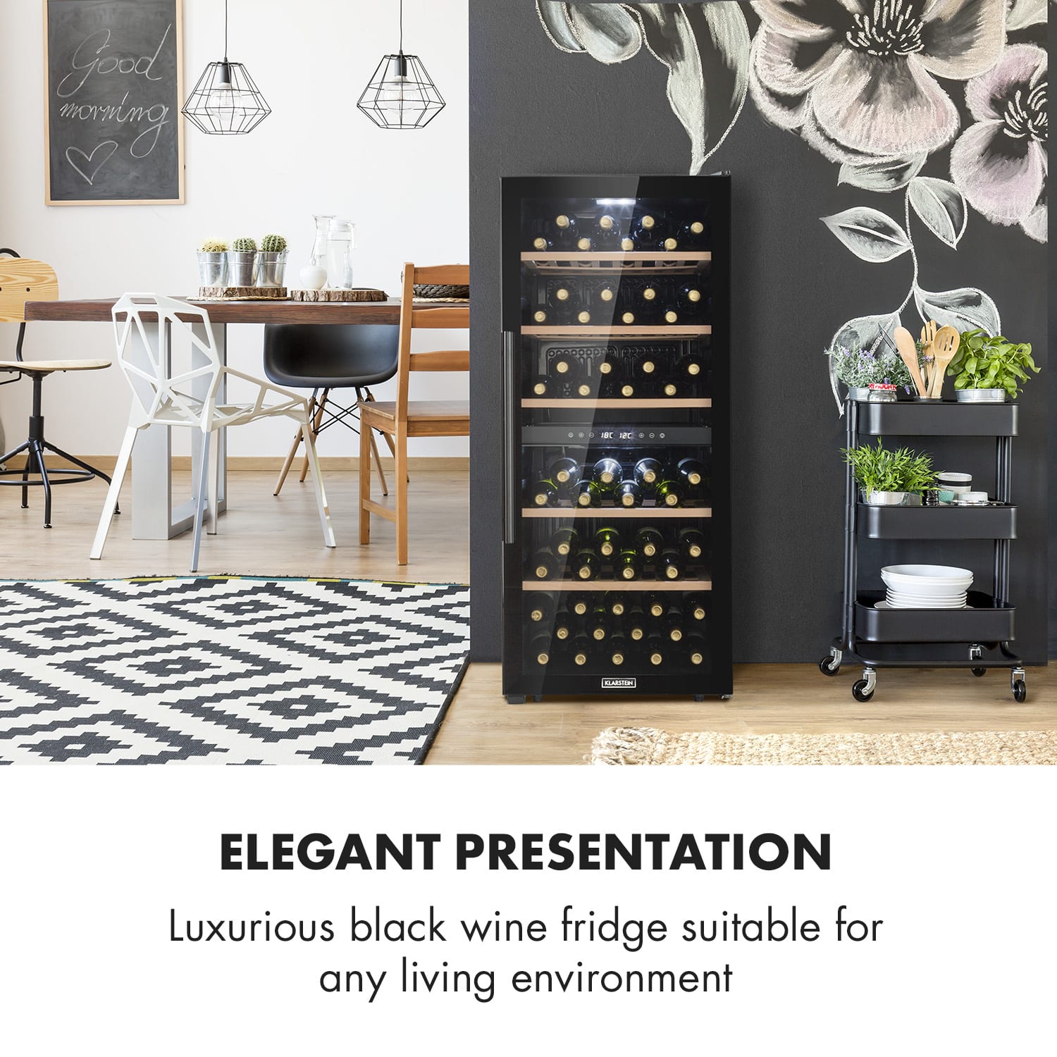 Refrigerador de vinhos Barossa 102 Duo 102 garrafas 226 litros 2 zonas painel de controlo touch 2 compartimentos de refrigeração | 102 garrafas