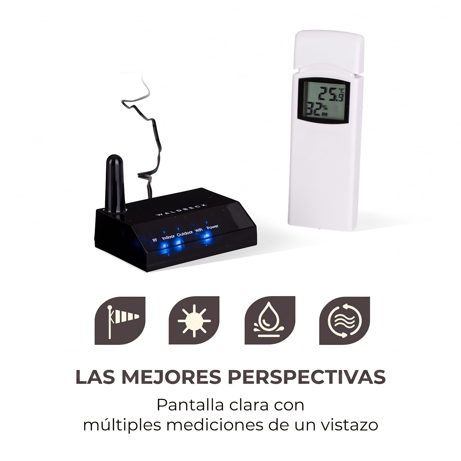 Halley Estación metereológica profesional Medidas 6 en 1 Interior y exterior WiFi App 