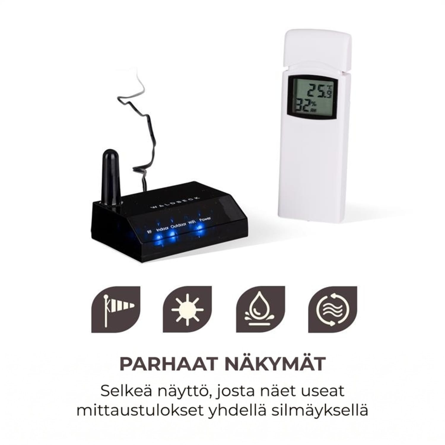 Halley ammattimainen sääasema, 6in1 mitta-arvot, sisälle ja ulos, wifi, sovellus 