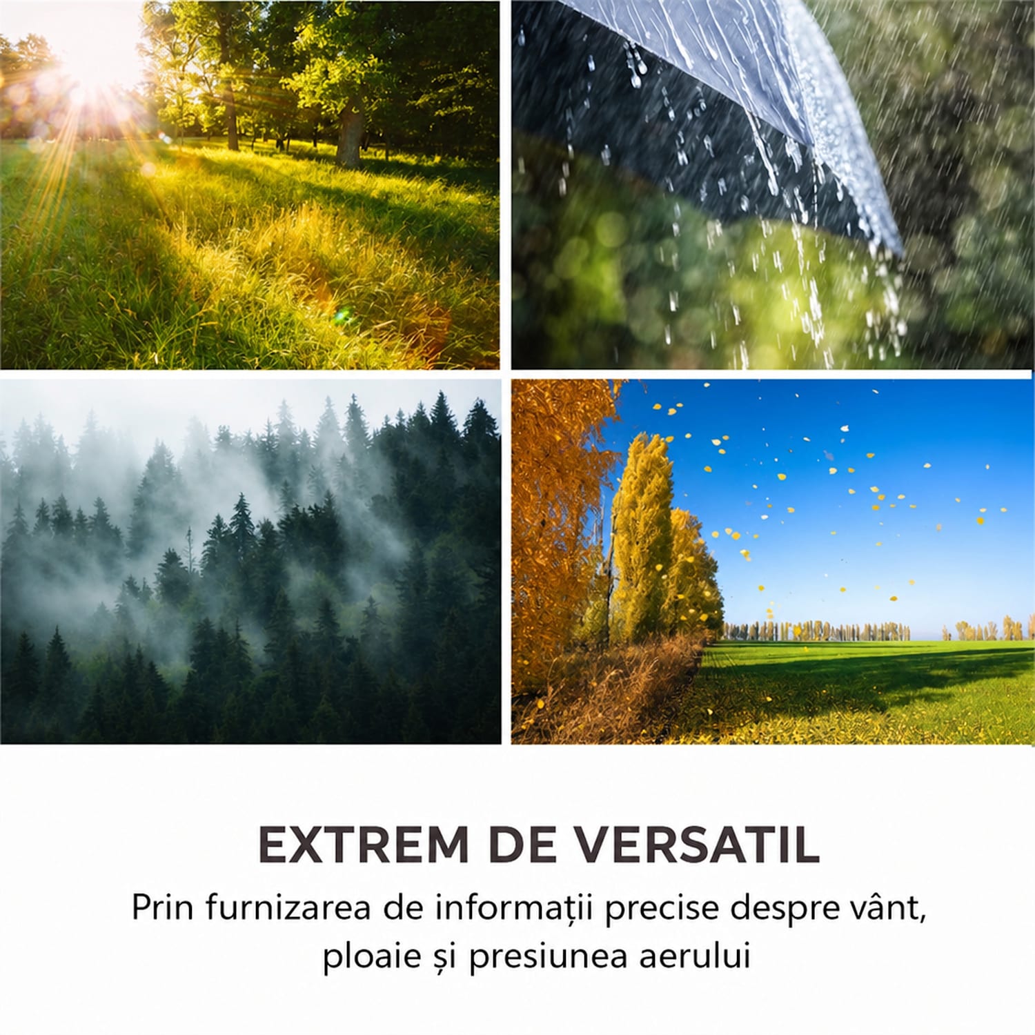 Halley, stație meteo profesională, măsurători 6 în 1, interior și exterior, WiFi, app 