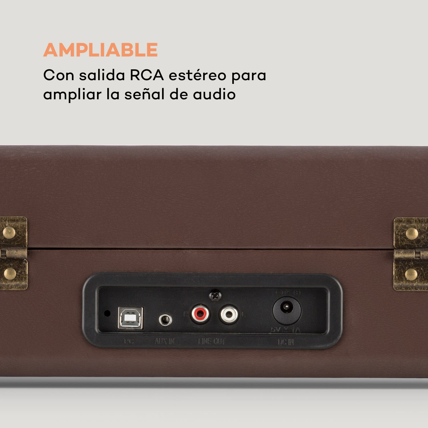 Peggy Sue Tocadiscos Altavoz estéreo Puerto USB Marrón Marrón