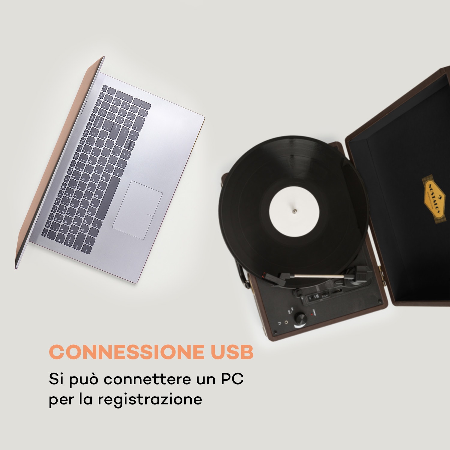 Peggy Sue Giradischi Casse Stereo Connessione USB marrone Marrone