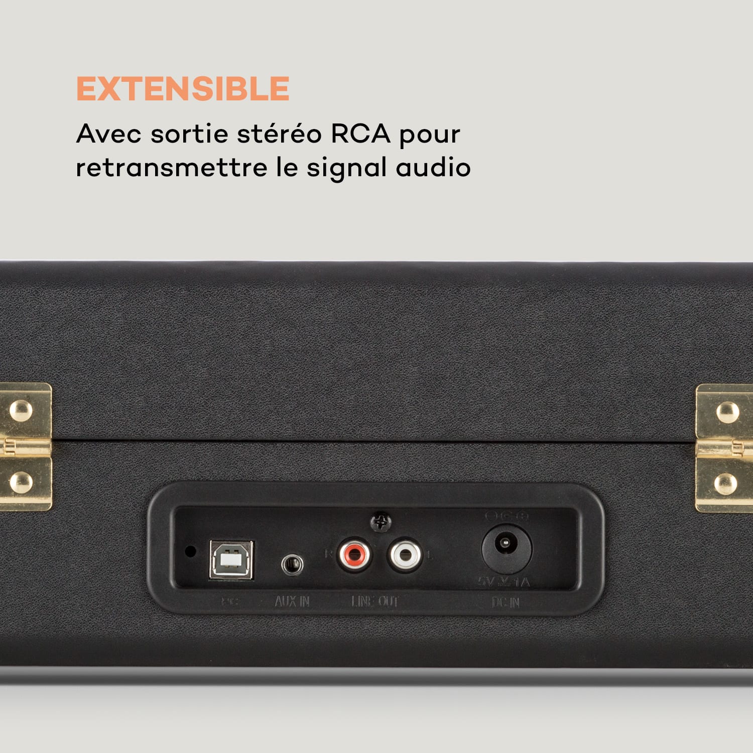 Peggy Sue Platine vinyle rétro enceintes stéréo port USB noir & or Noir / Or