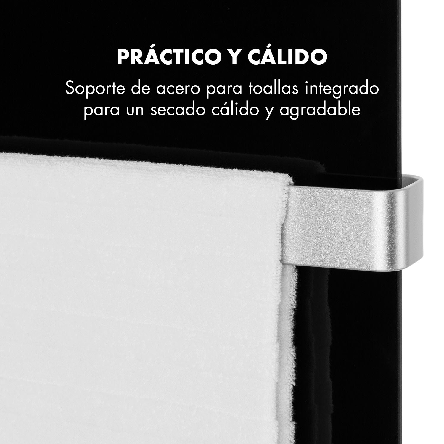 Hot Spot Crystal IR Panel calefactor 45x120cm 20m² 850W 5-40°C LED IP24 Negro Negro