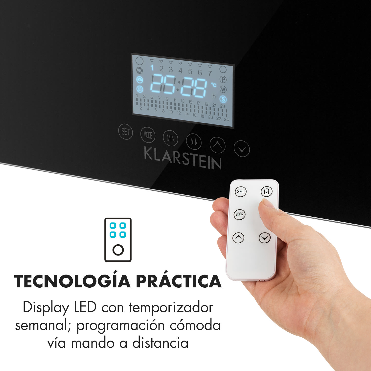 Hot Spot Crystal IR Panel calefactor 45x120cm 20m² 850W 5-40°C LED IP24 Negro Negro
