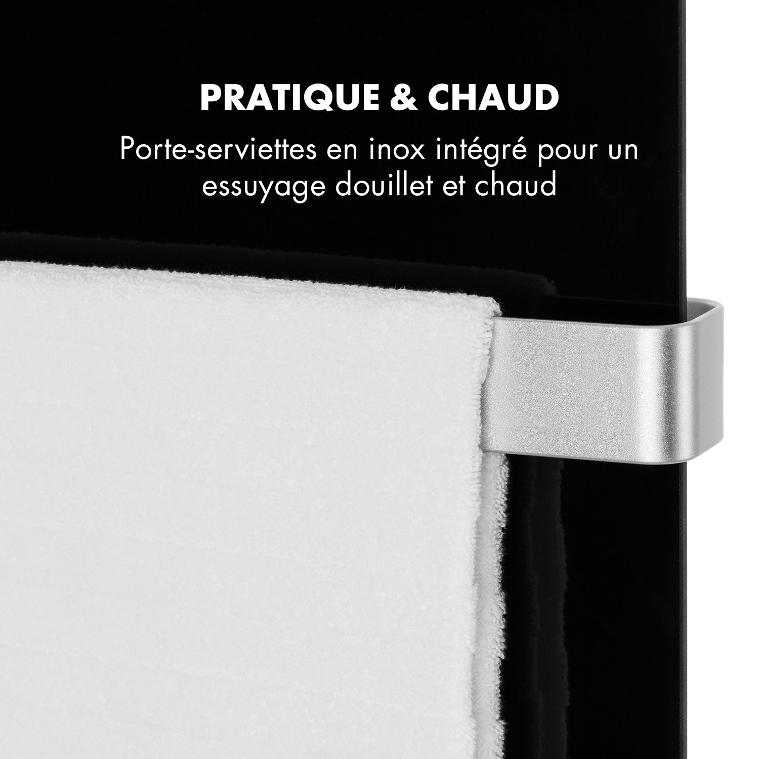 Hot Spot Crystal panneau chaufffant IR 45x120 cm 20 m² 850 W 5-40°C LED IP24 noir Noir