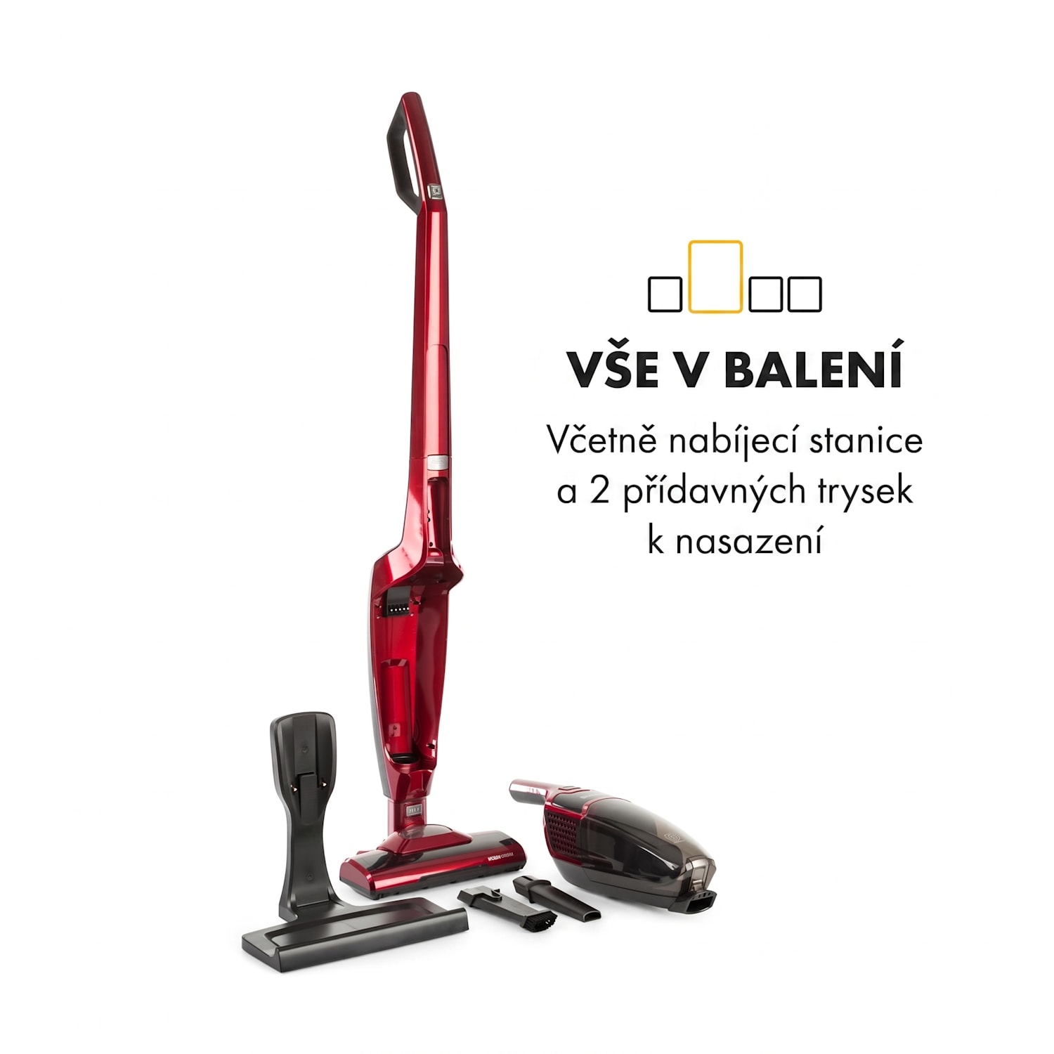 TurboHybrid, vysavač, podlahový a ruční vysavač, metalický červený Červená