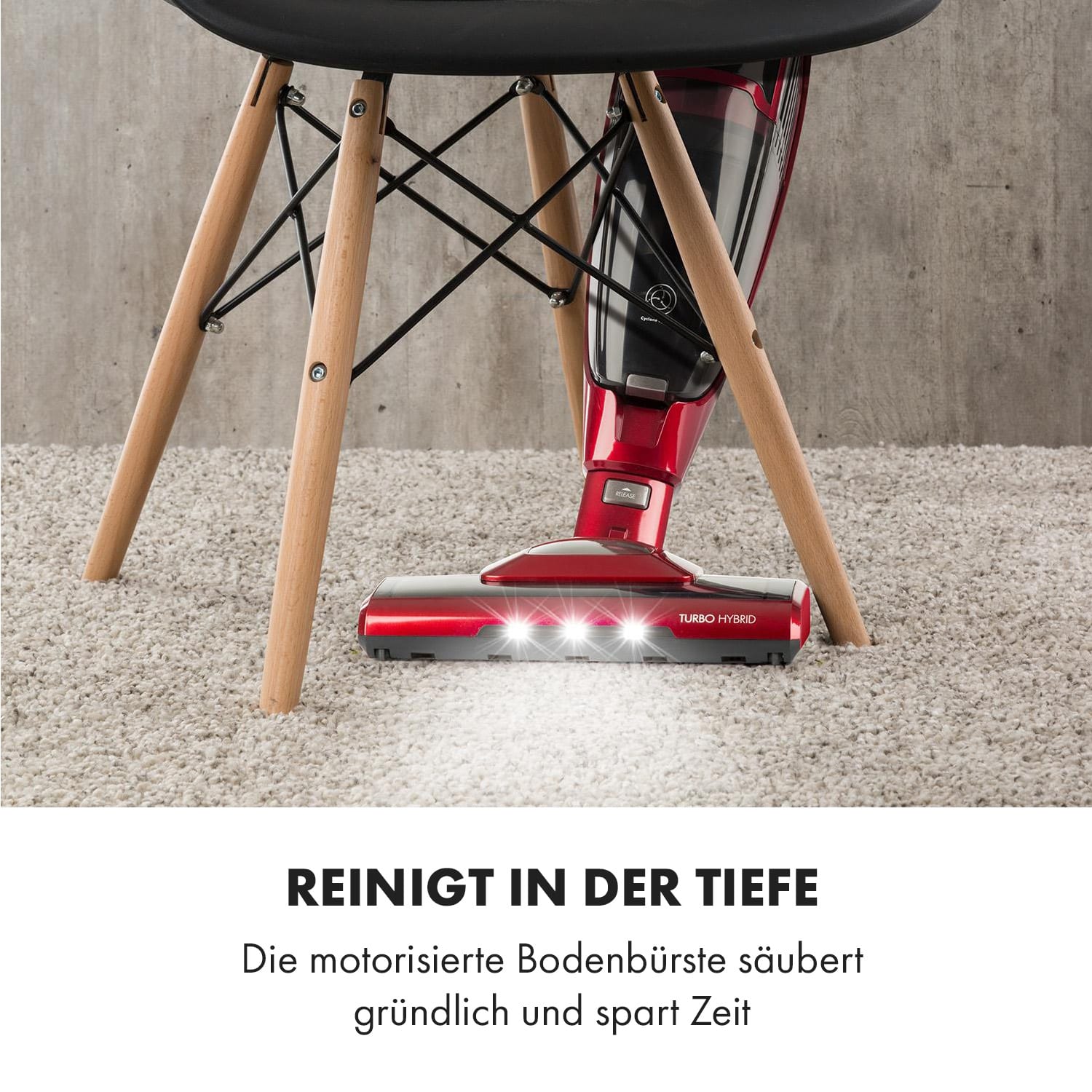 TurboHybrid Staubsauger Boden- und Handstaubsauger metallic-rot 