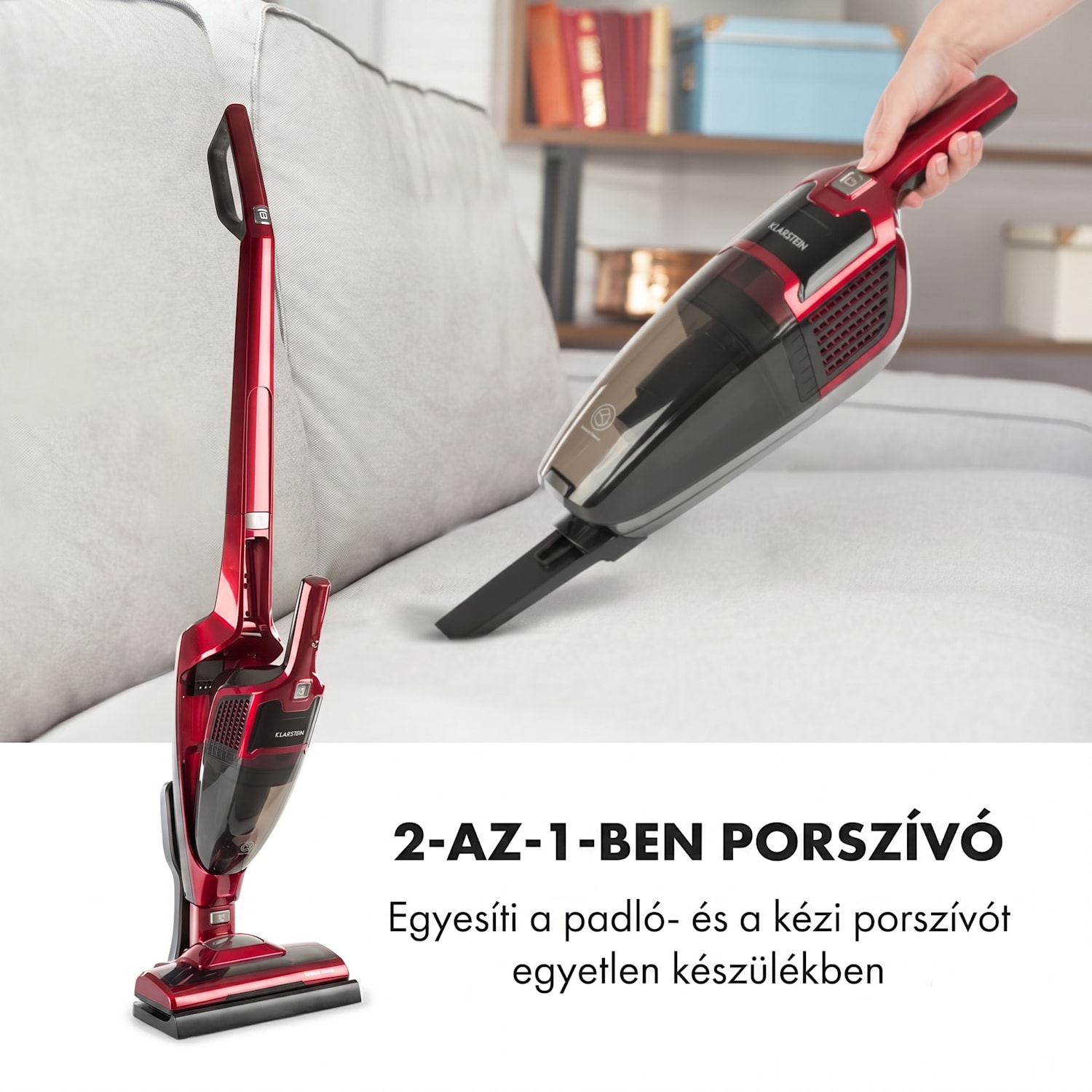 TurboHybrid, porszívó, padló- és kézi porszívó, metál piros Piros