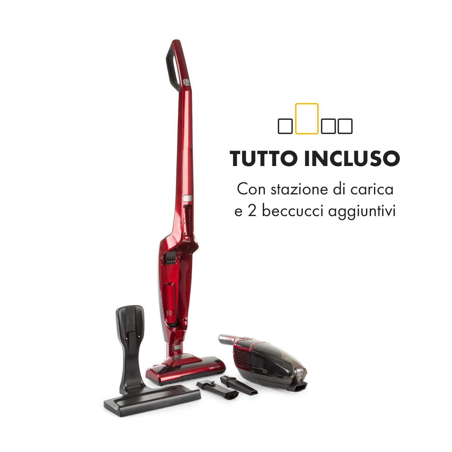 TurboHybrid Aspirapolvere da Pavimento e Portatile Rosso-Metallizzato Rosso