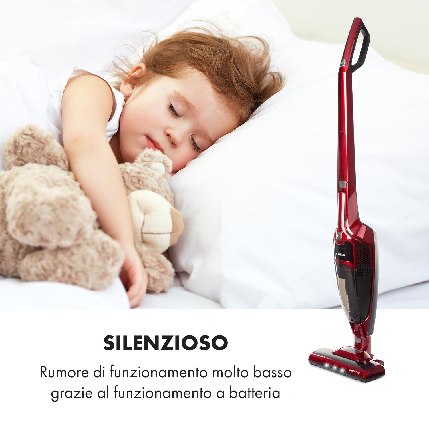 TurboHybrid Aspirapolvere da Pavimento e Portatile Rosso-Metallizzato Rosso
