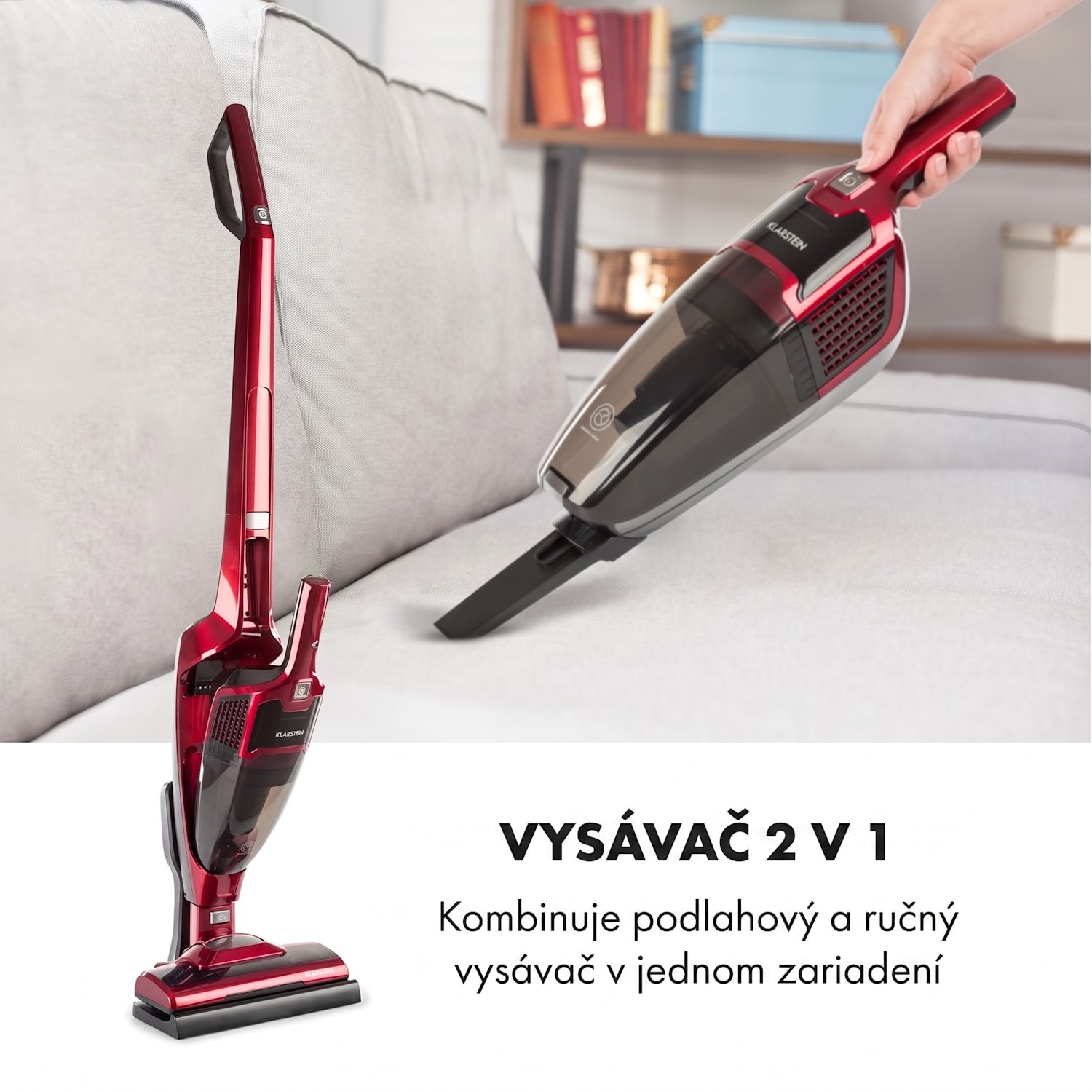 TurboHybrid, vysávač, podlahový a ručný vysávač, metalický červený Červená
