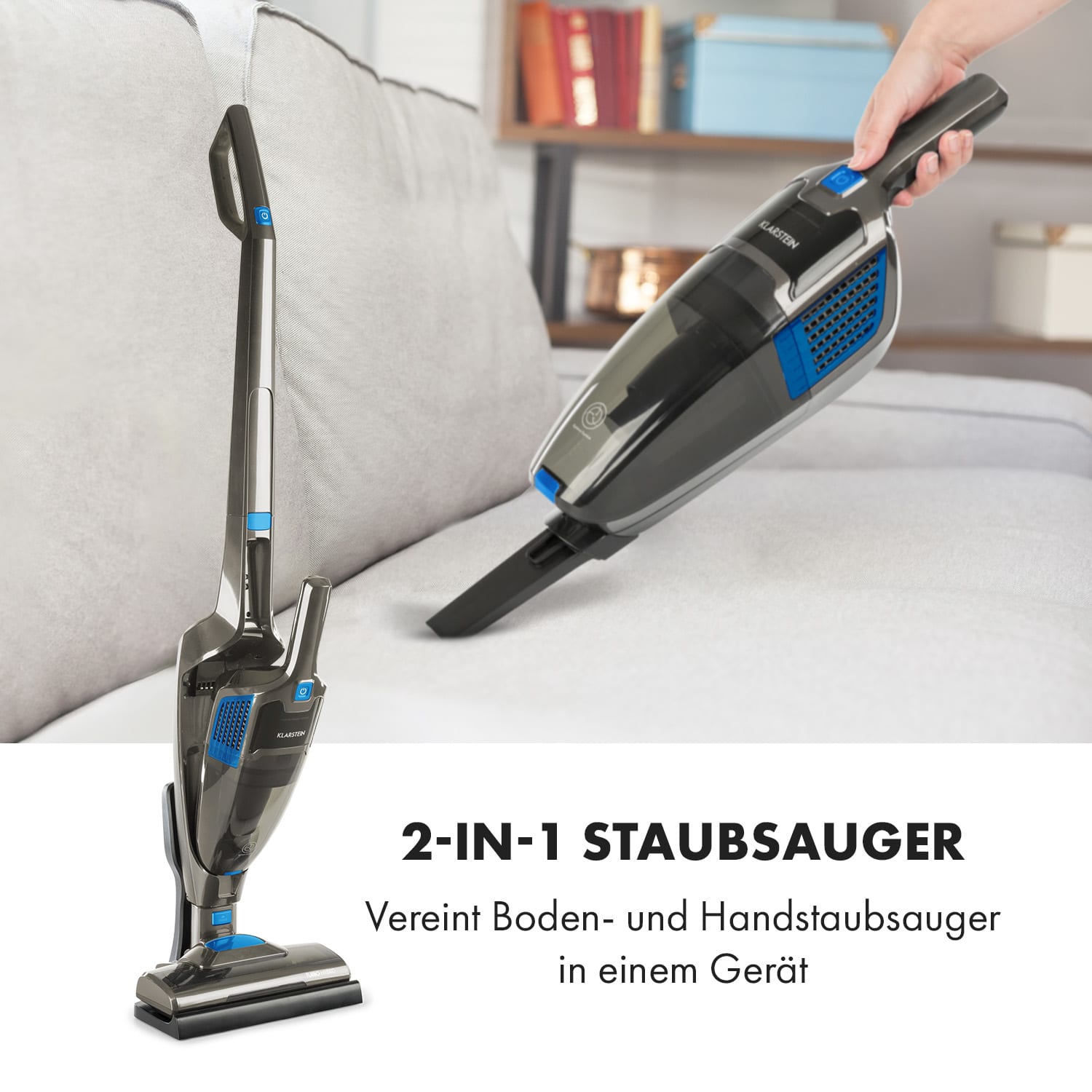 TurboHybrid Staubsauger Boden- und Handstaubsauger anthrazit/blau 