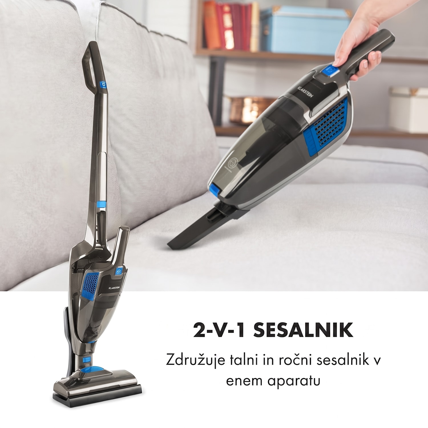 TurboHybrid, sesalnik, tla in ročni sesalnik, antracitno modri Temno siva