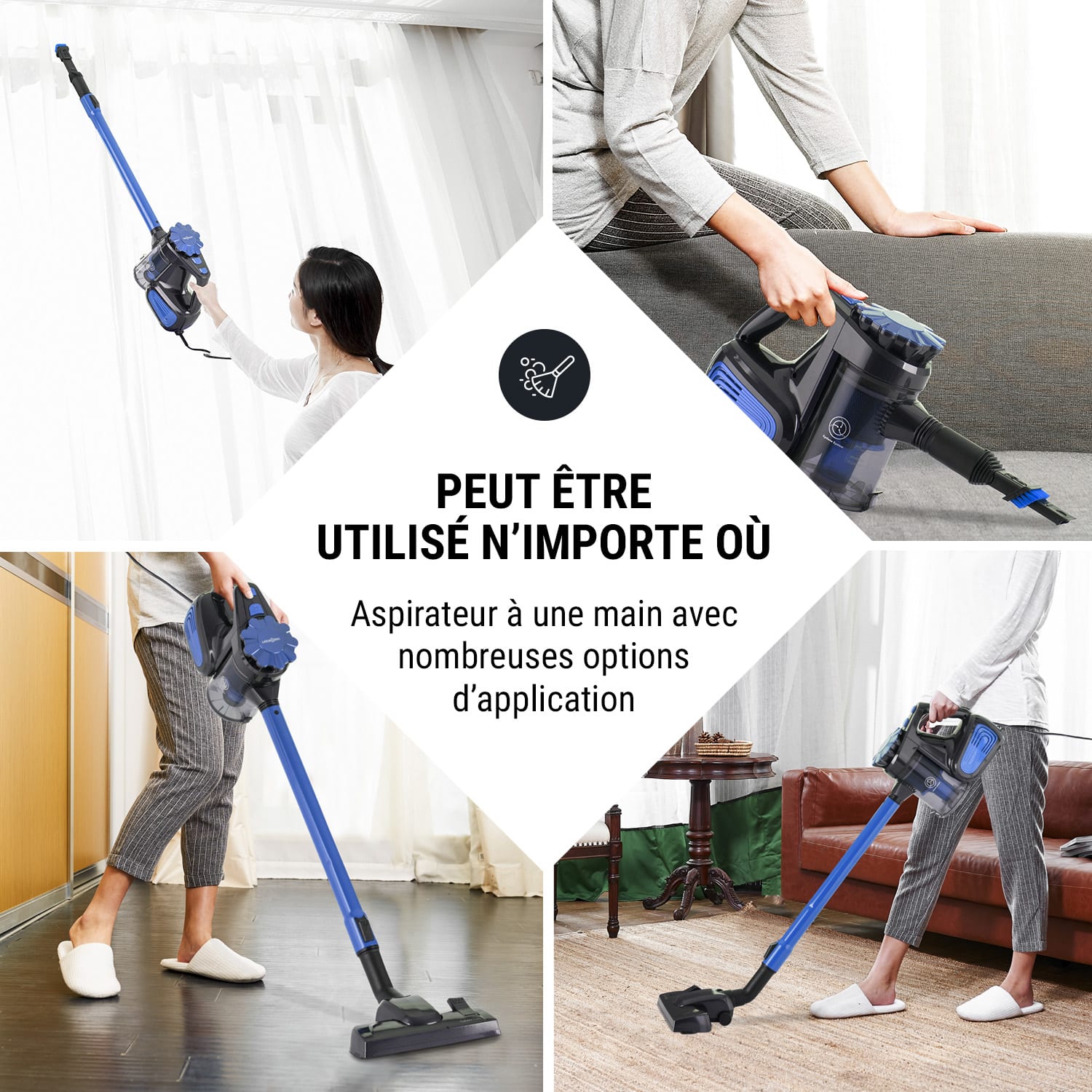 CleanTurbo Aspirateur à main cyclone 0,6L 600W - bleu Bleu