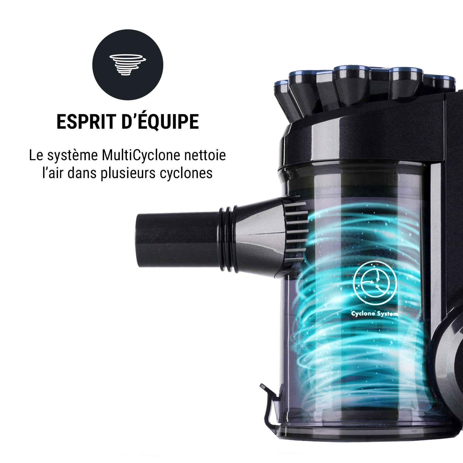 CleanTurbo Aspirateur à main cyclone 0,6L 600W - bleu Bleu