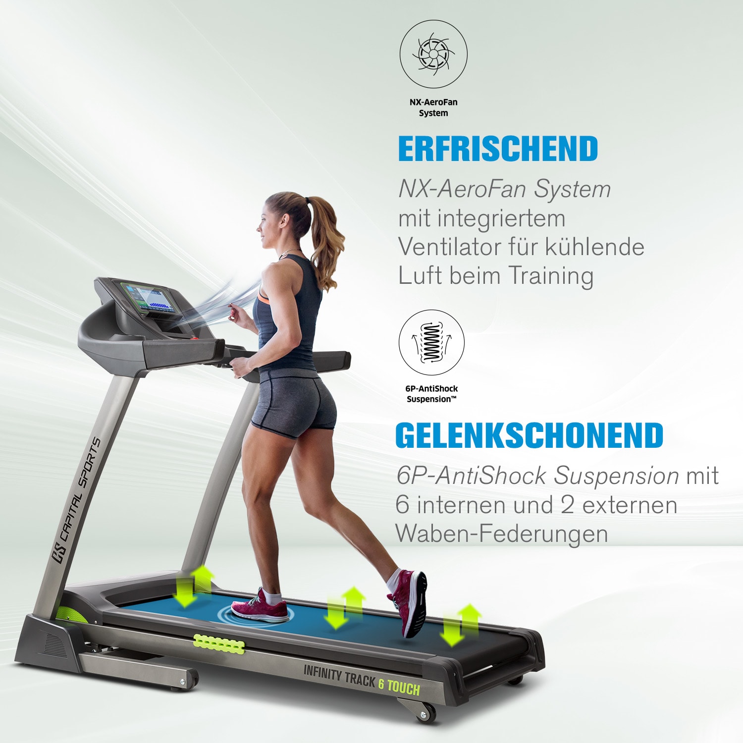 Infinity Track 6.0 Touch Laufband 5,5 PS WiFi 9" TFT-Touch-Screen 