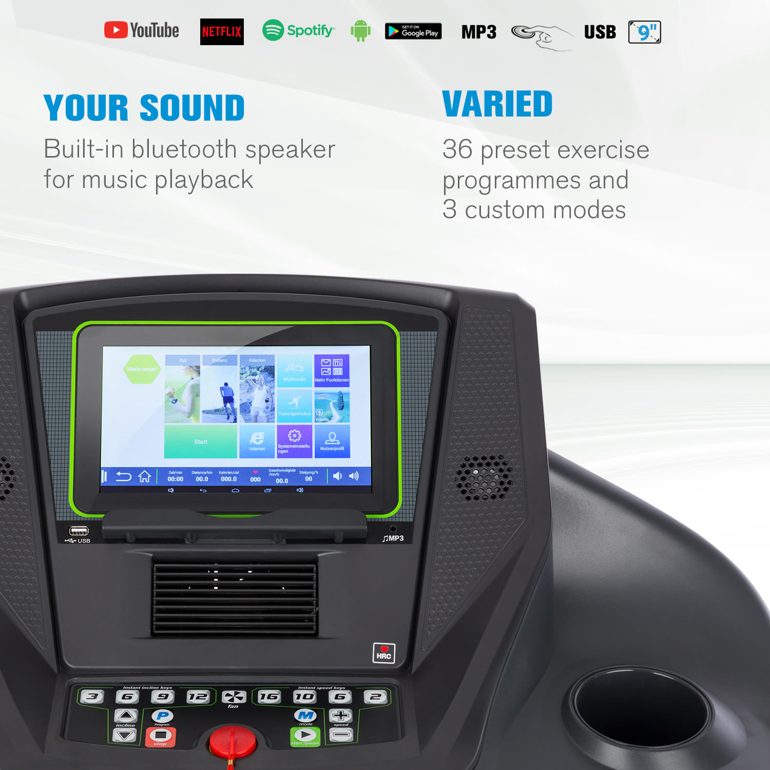 Infinity Track 6.0 Touch, futópad, 5,5 HP, WiFi, 9" érintőképernyő 