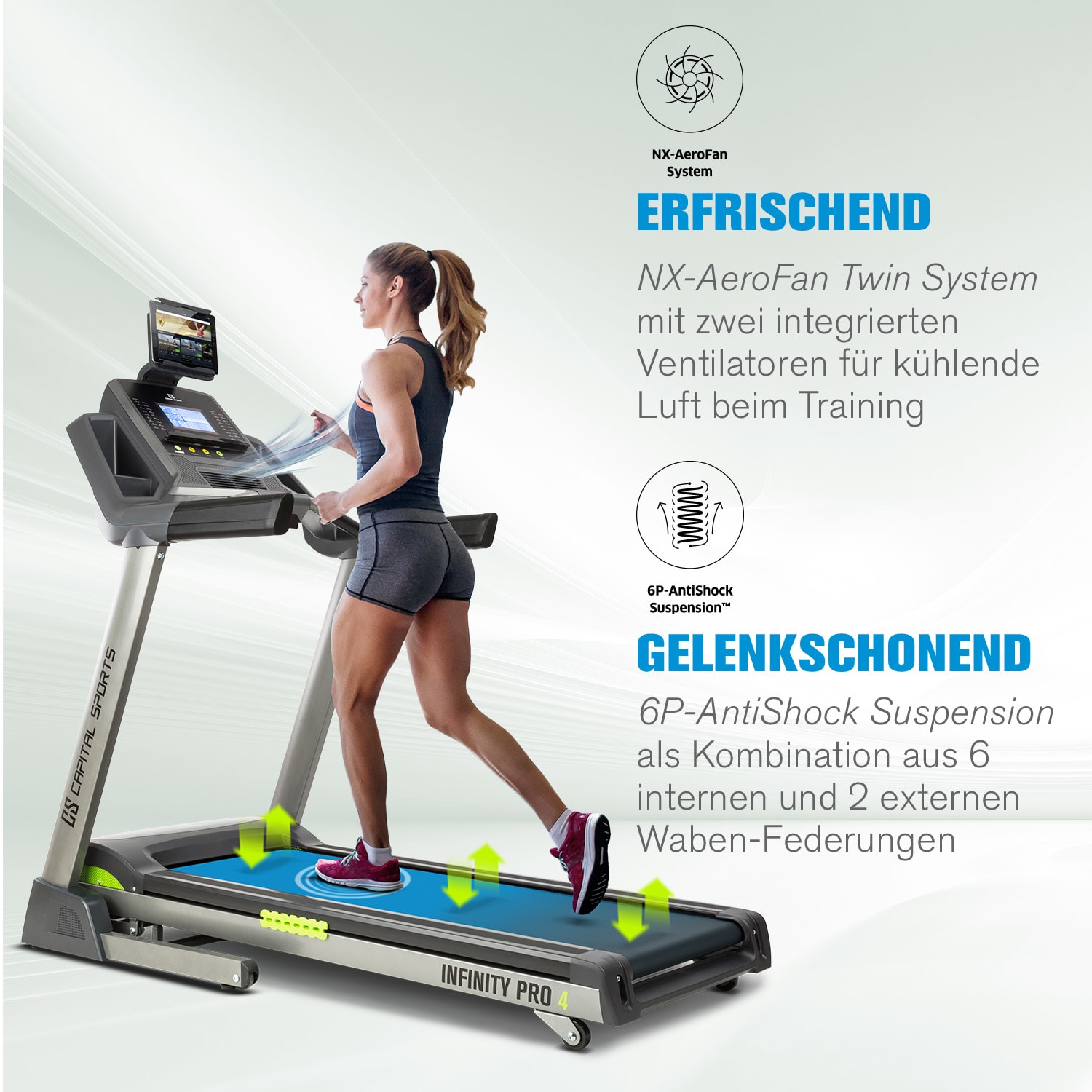 Infinity Pro 4.0 Tapis Roulant 7 CV BT App Kinomap LCD grigio Infinity Pro 4.0 (7 PS)