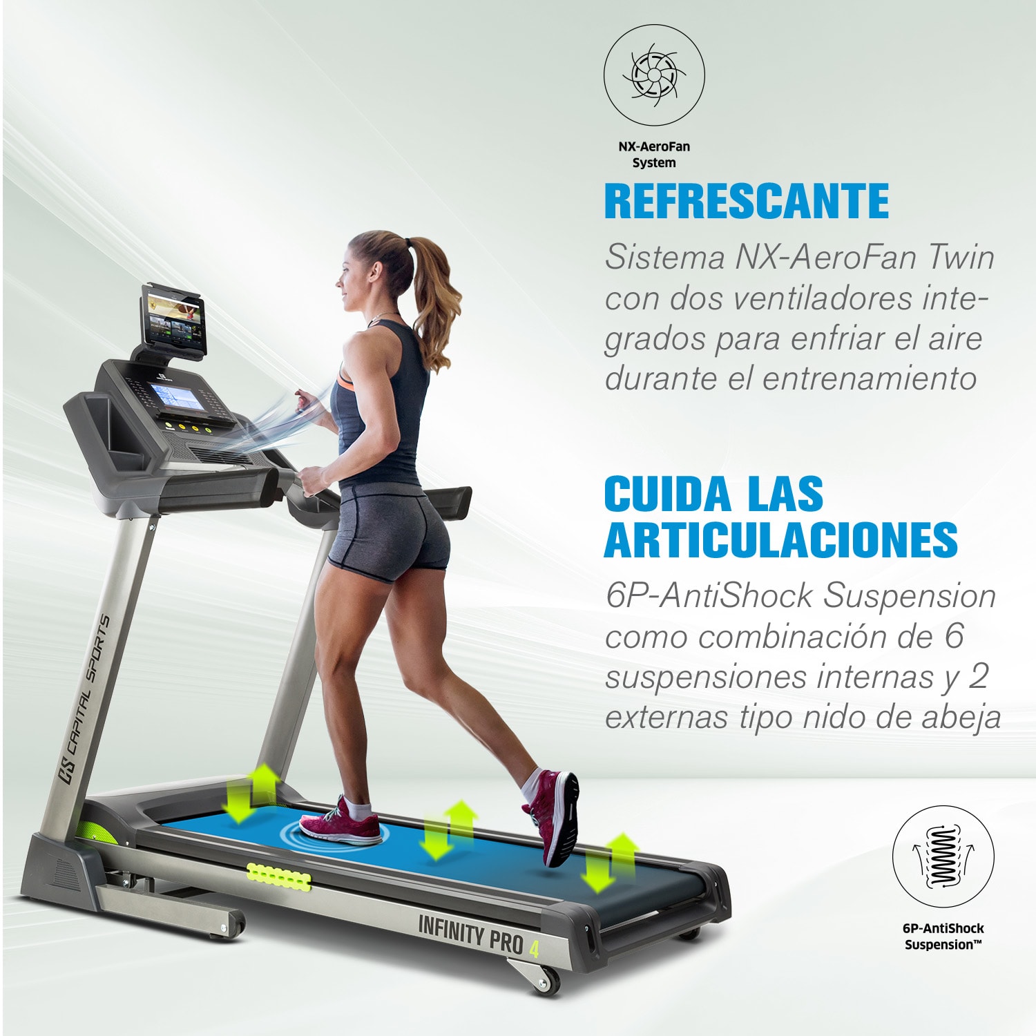 Infinity Pro 4.0 Cinta de correr 7 PS BT Kinomap-App LCD Gris Infinity Pro 4.0 (7 PS)