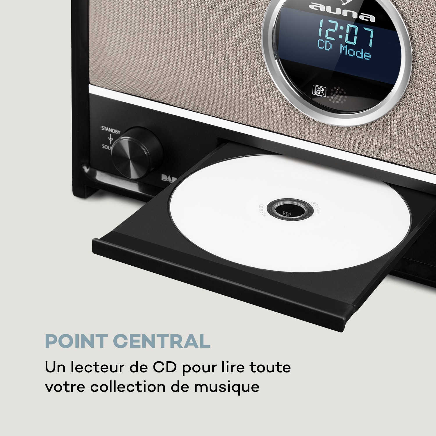 Columbia DAB Radio numérique DAB+ FM lecteur CD Bluetooth MP3 USB noire 