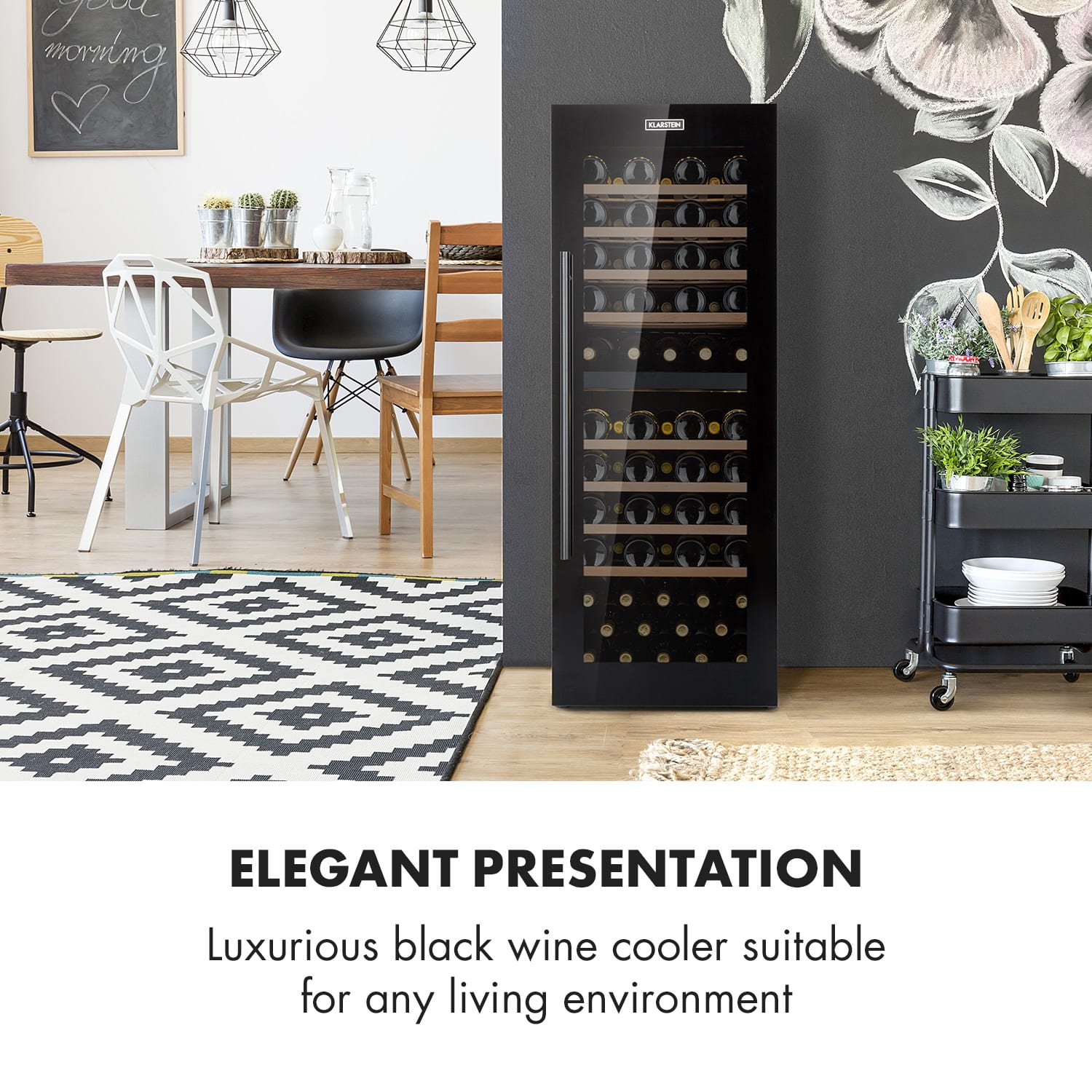 Barossa 77 Duo Refrigerador para vinos de 2 zonas 191L 77 botellas LED táctil Negro 2 zonas de refrigeración | 77 botellas