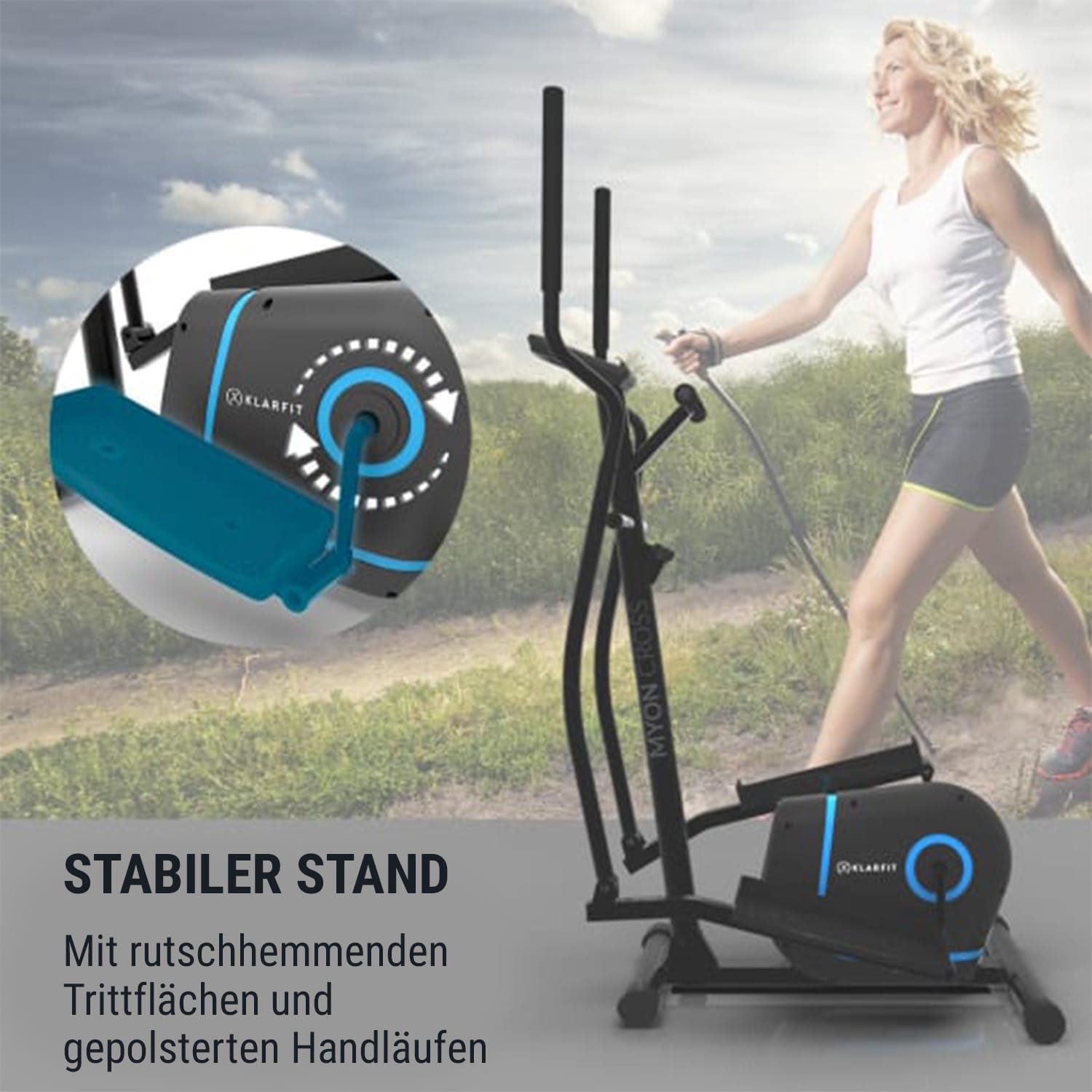 Myon Cross Crosstrainer 12kg Schwungmasse SilentBelt System schwarz Schwarz