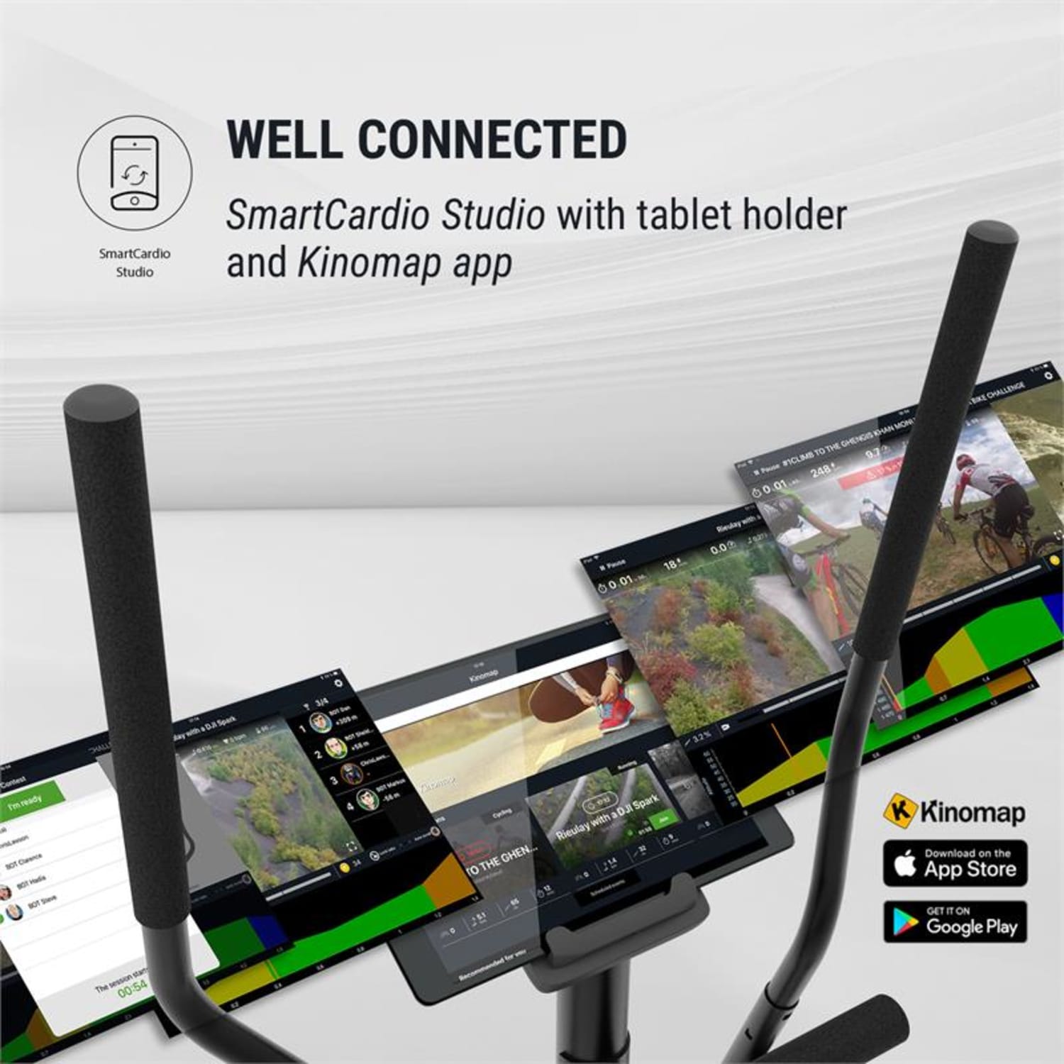 Myon Cross, domači trenažer, teža vztrajnika 12 kg, SilentBelt system, črna Črna