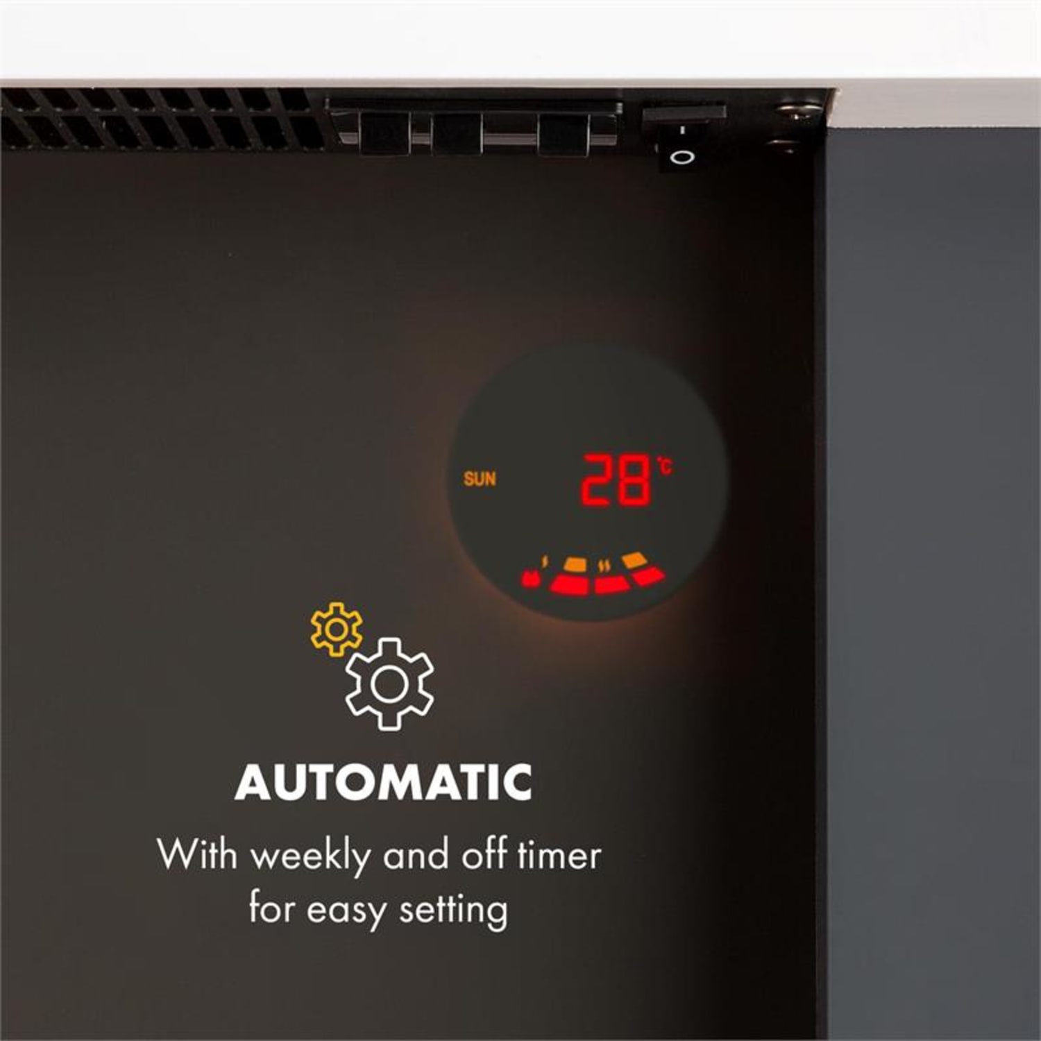 Salzburg Cheminée électrique chauffage 1000 / 2000W thermostat blanche 